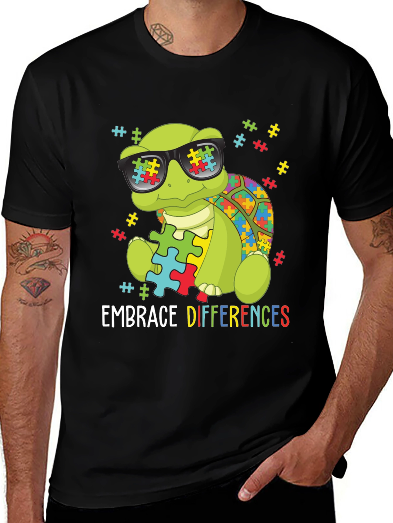 Autism Awareness Turtle T-Shirt - Embrace Differences