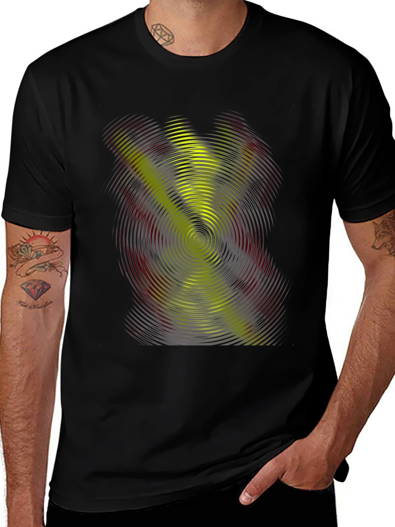 Variant 16 of Abstract Swirl Graphic Tee - Black Casual Shirt