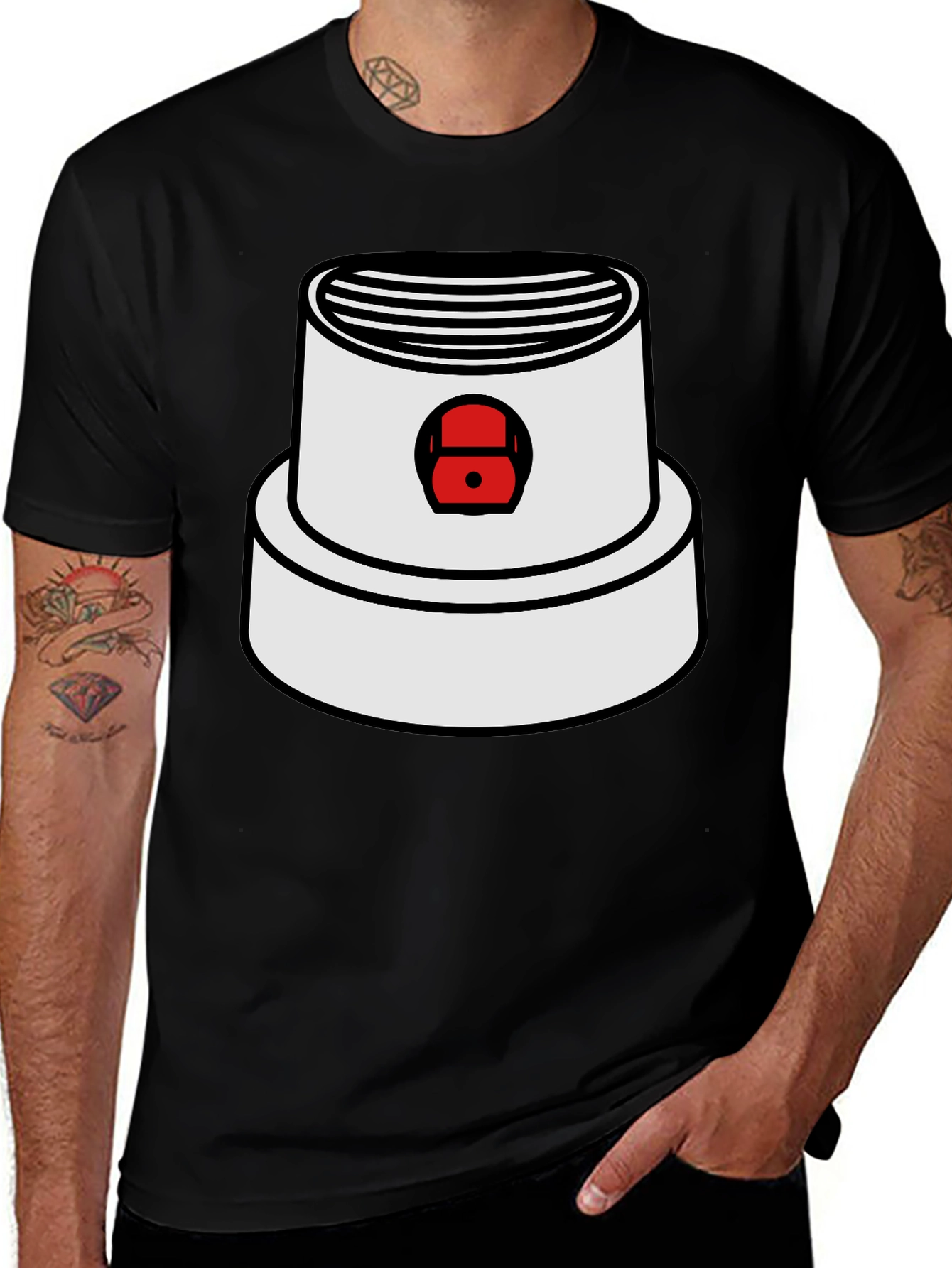 Black Spray Paint Cap Graphic Tee main image