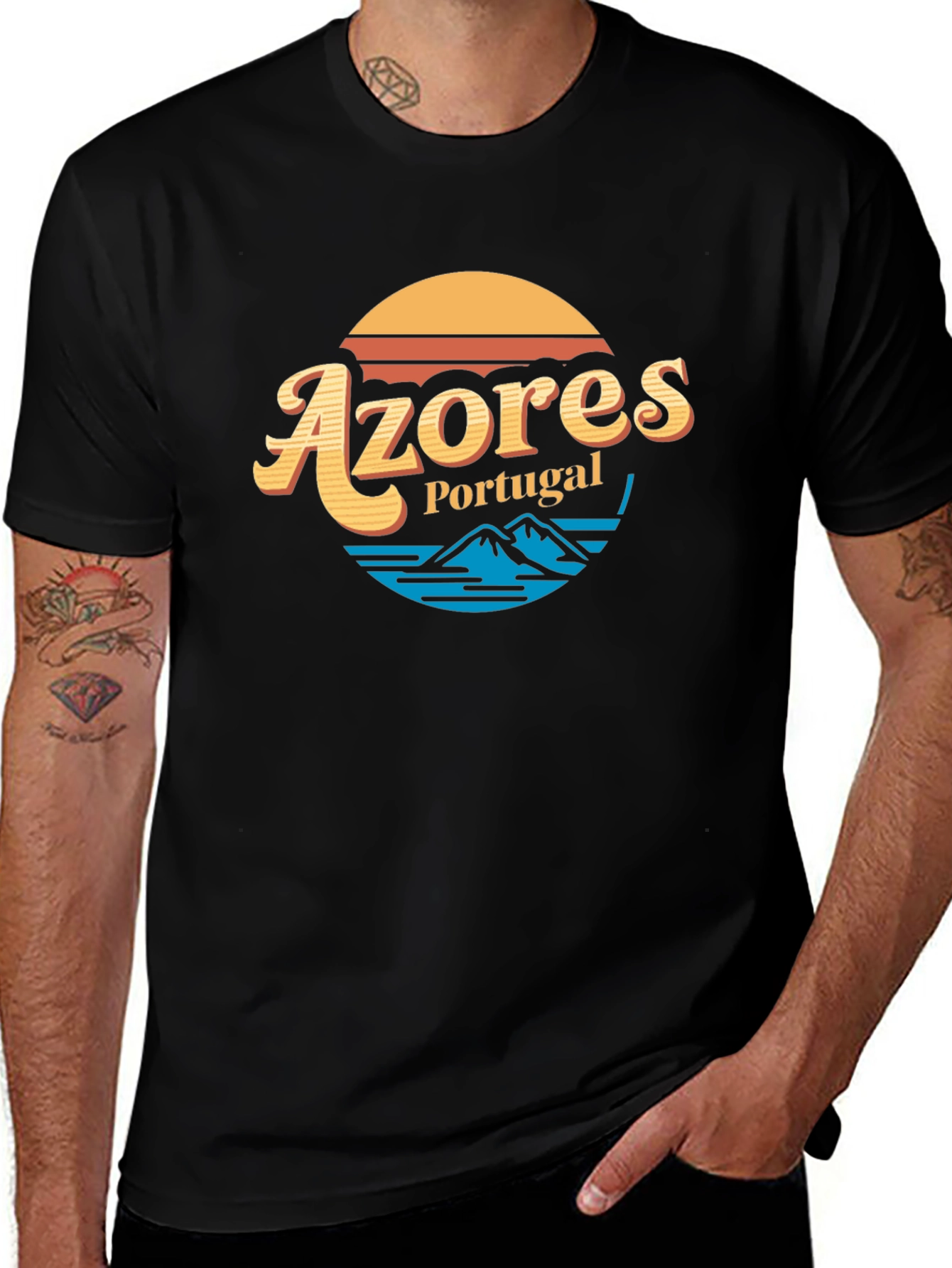 Azores Portugal Retro Graphic T-Shirt