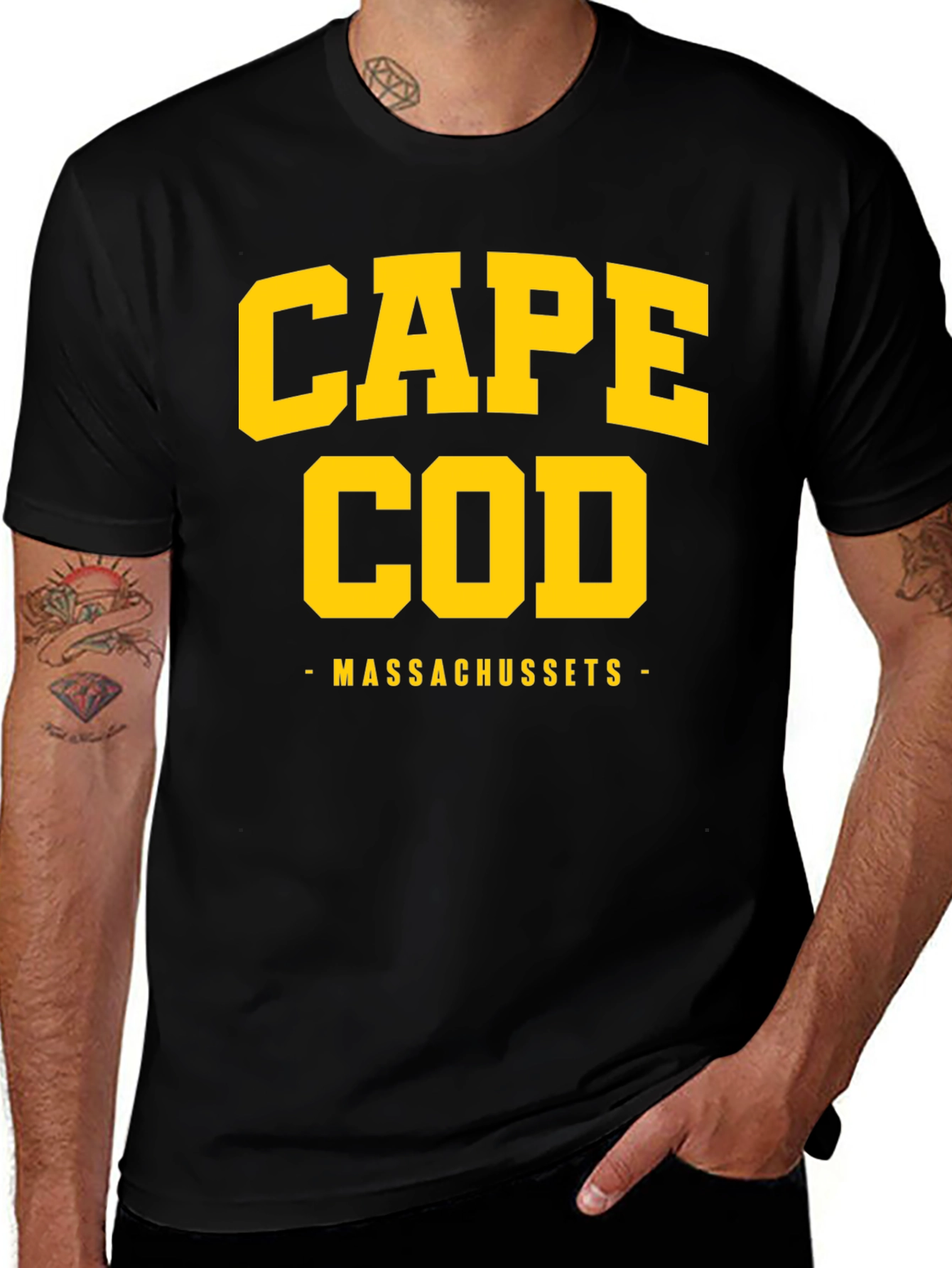 Cape Cod Massachusetts Black T-Shirt