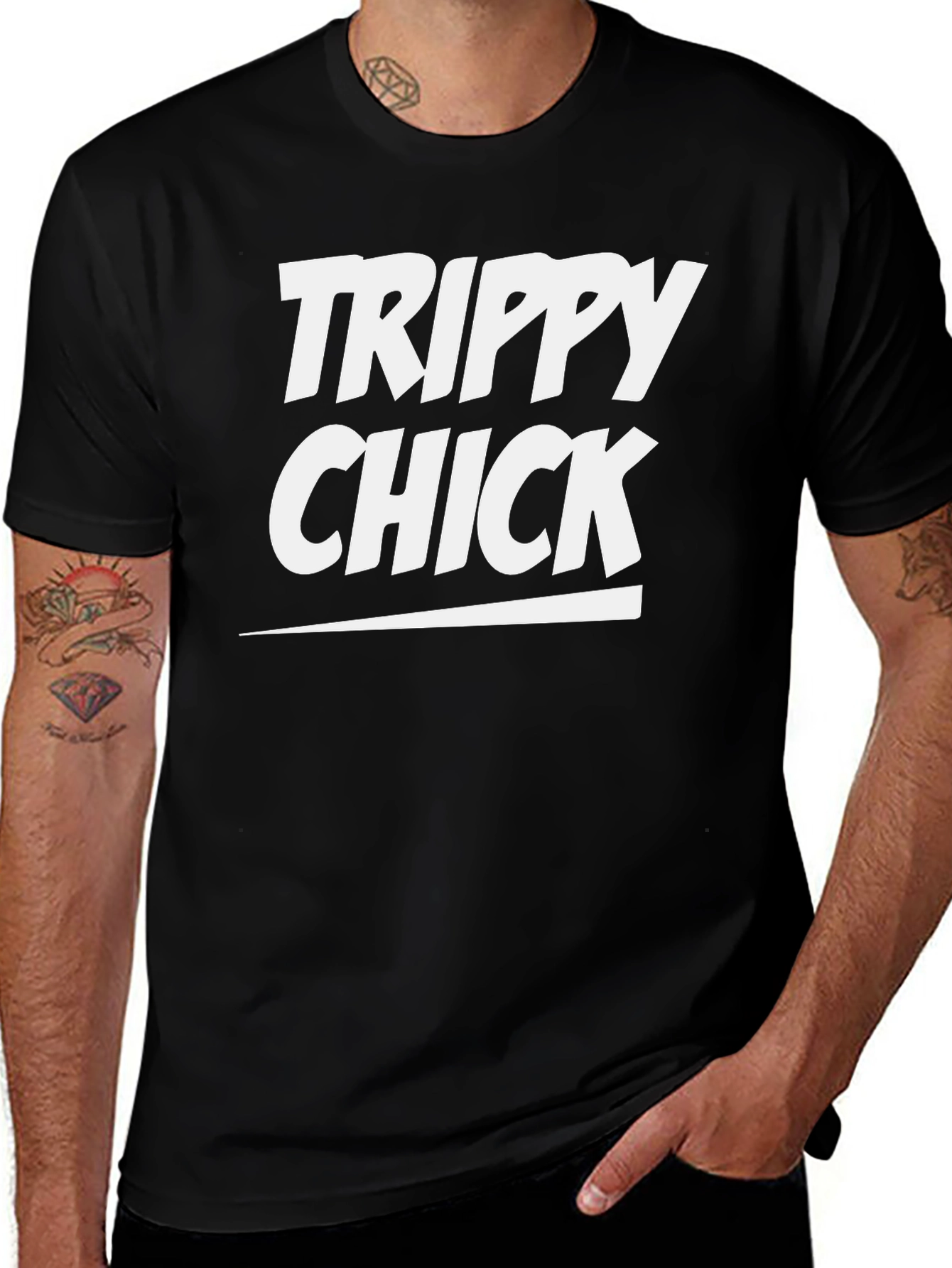 Variant 2 of Trippy Chick Graphic Tee - Unisex Black T-Shirt