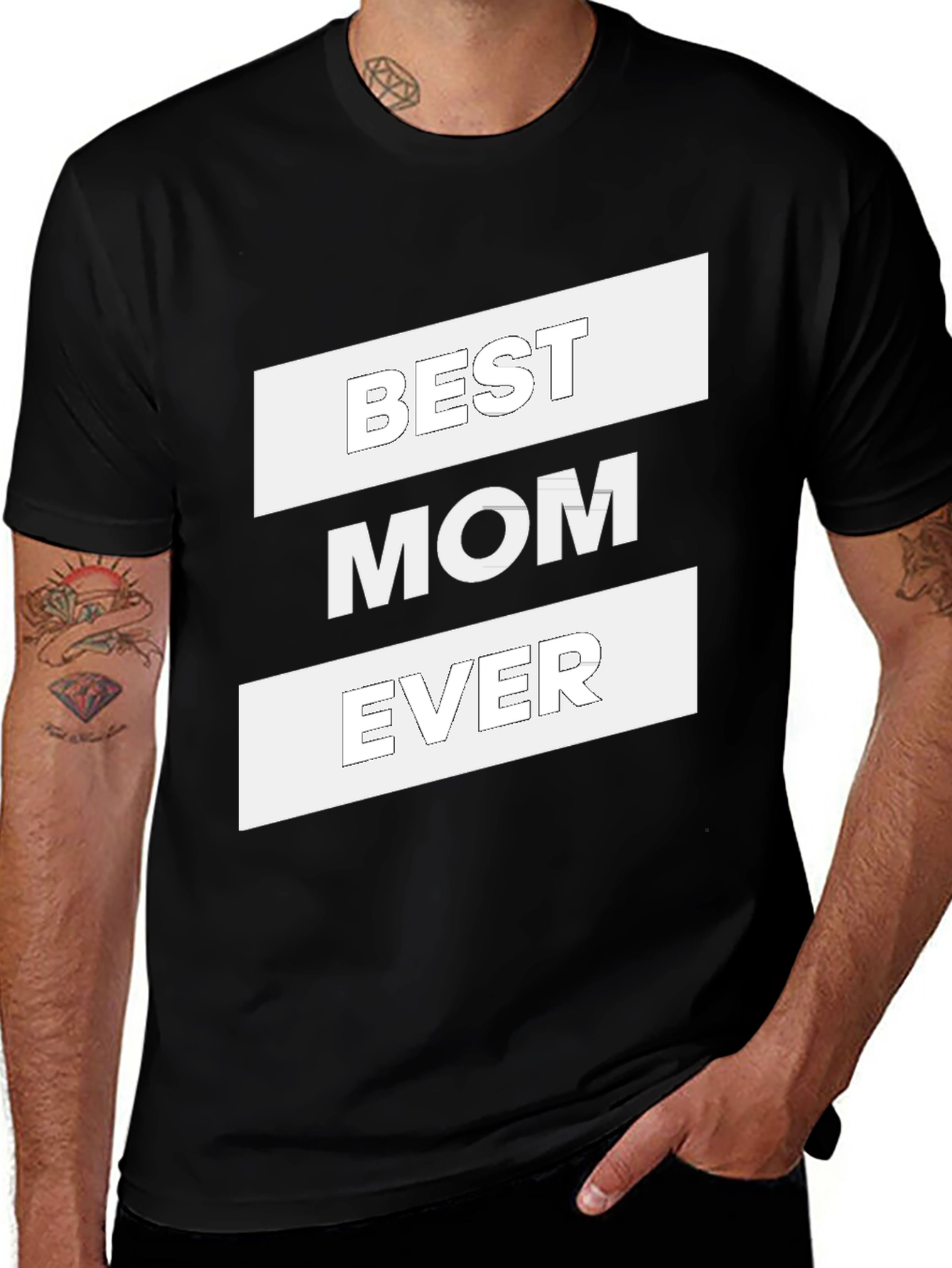 Variant 28 of Best Mom Ever Black Graphic T-Shirt