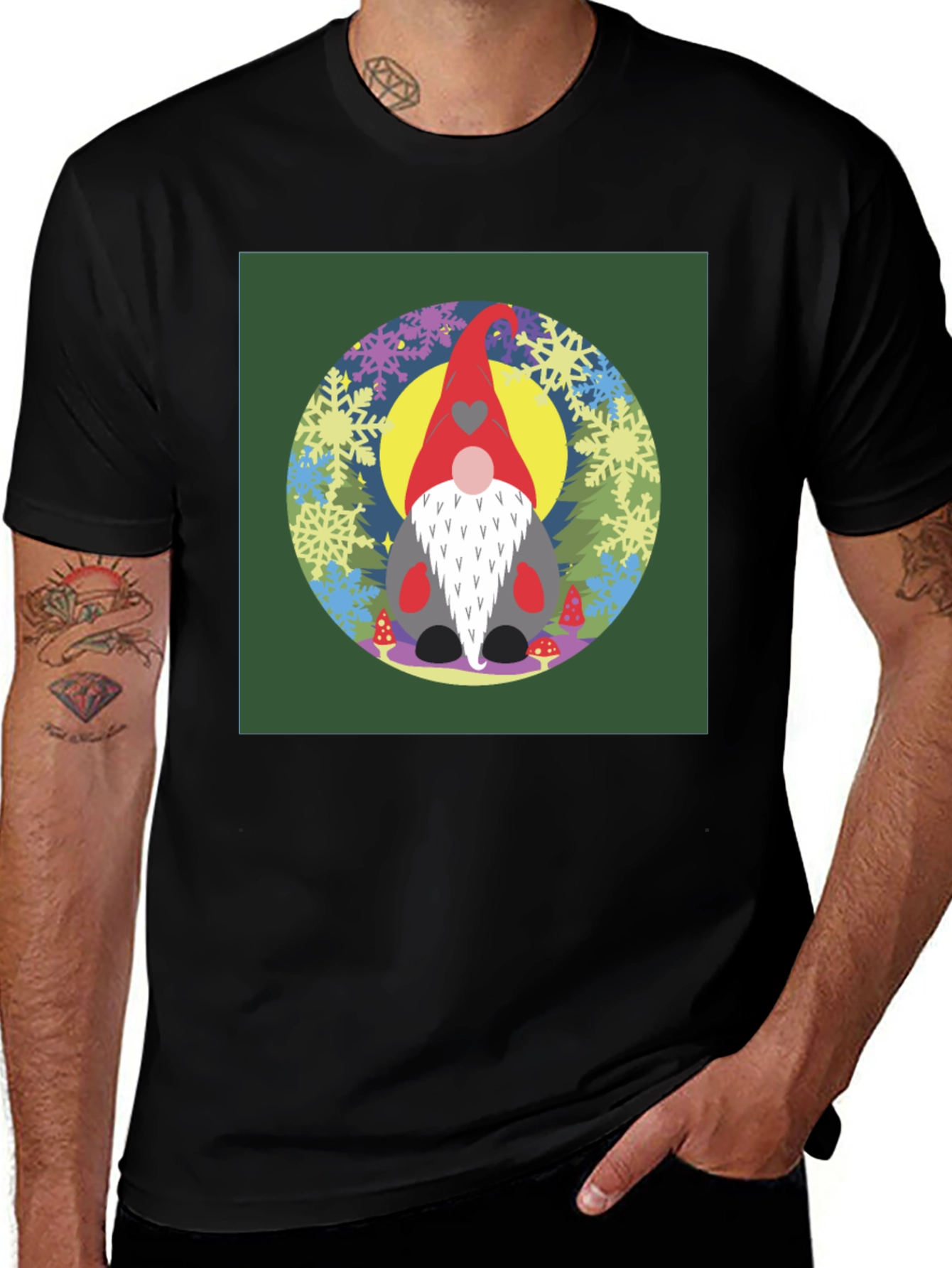 Variant 30 of Whimsical Gnome Graphic Tee - Unisex Style
