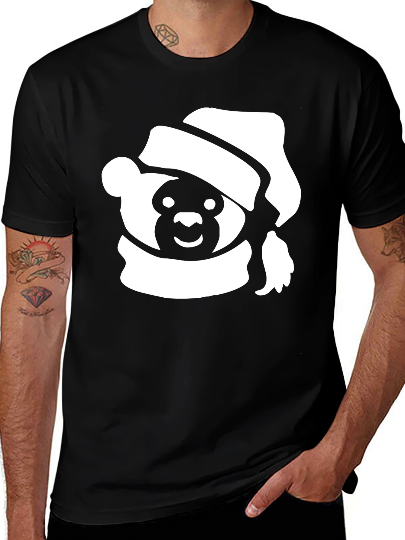 Variant 23 of Festive Holiday Bear T-Shirt - Black