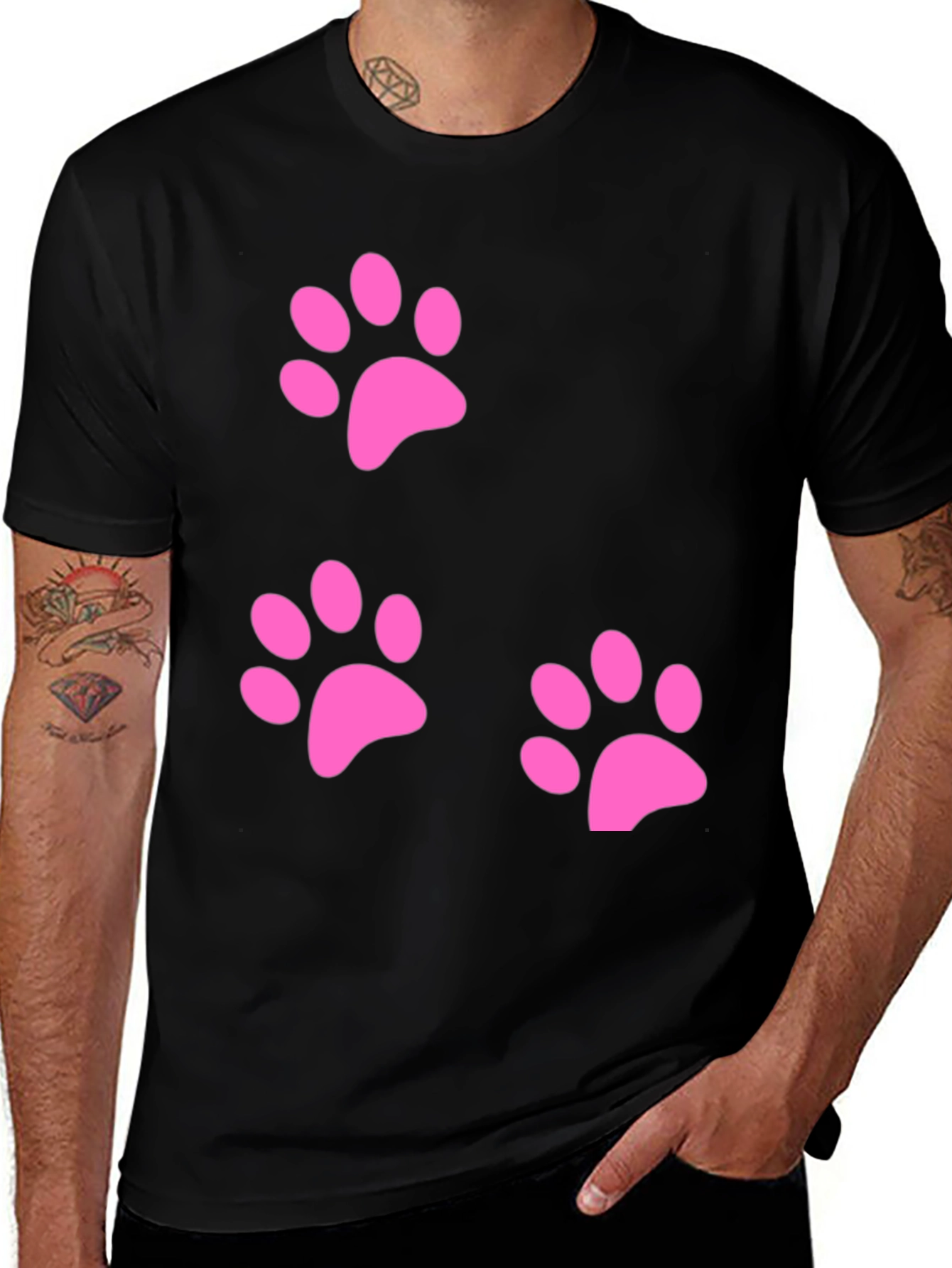 Pink Paw Print T-Shirt - Casual Comfort