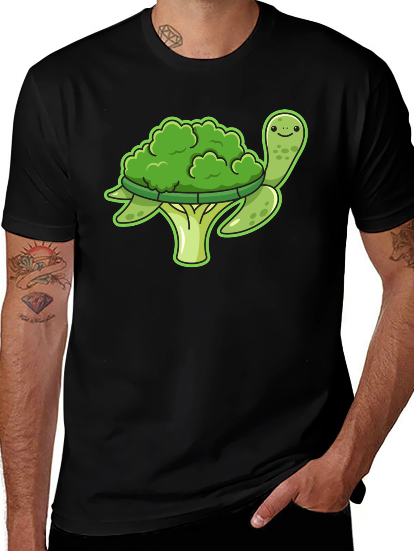Variant 20 of Broccoli Turtle T-Shirt - Funny Vegan Tee