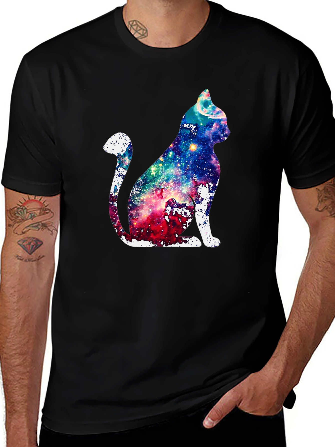 Variant 19 of Galaxy Cat Graphic Print T-Shirt - Unique Design