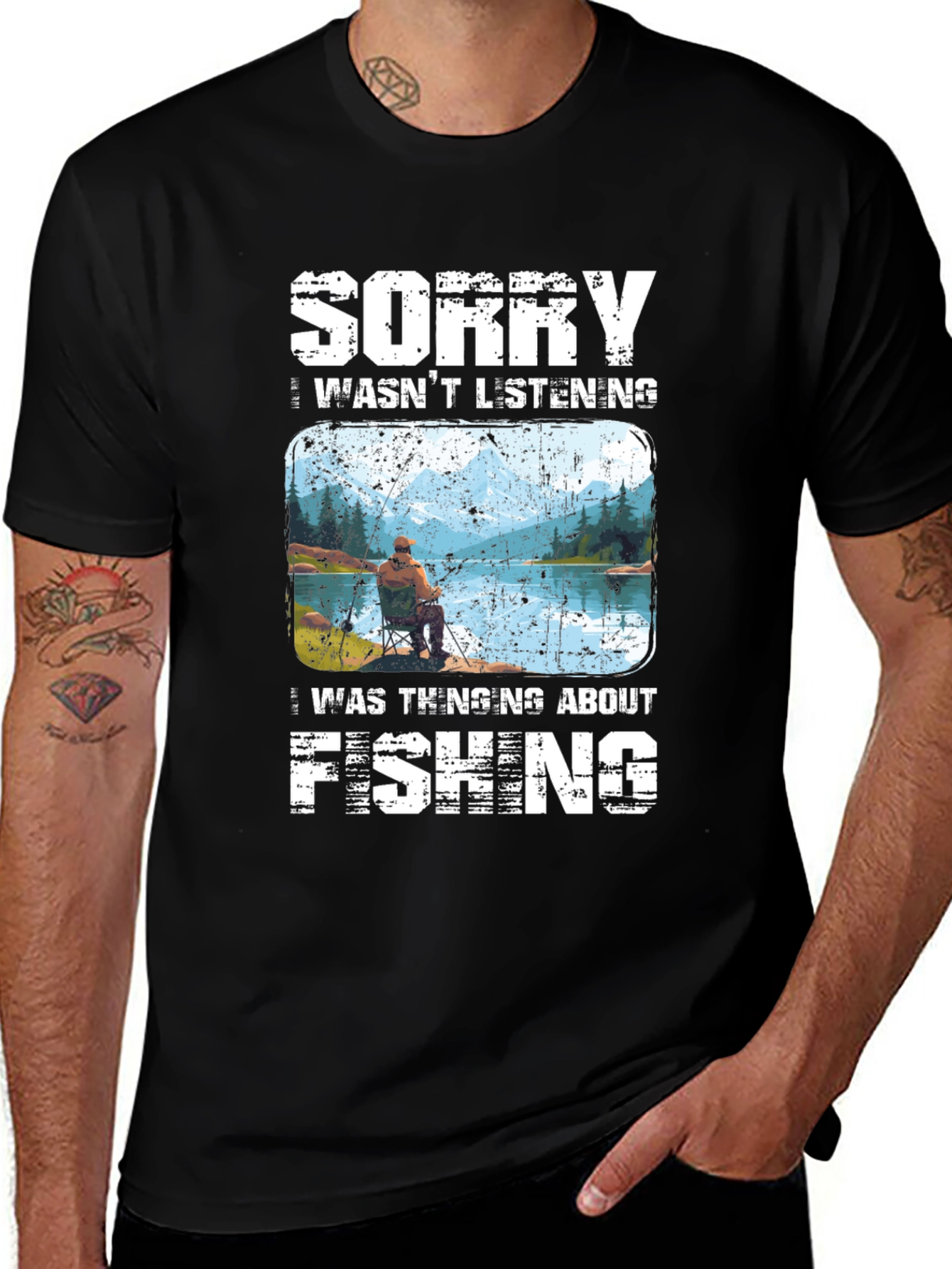 Variant 14 of Sorry I Wasn't Listening Fishing T-Shirt