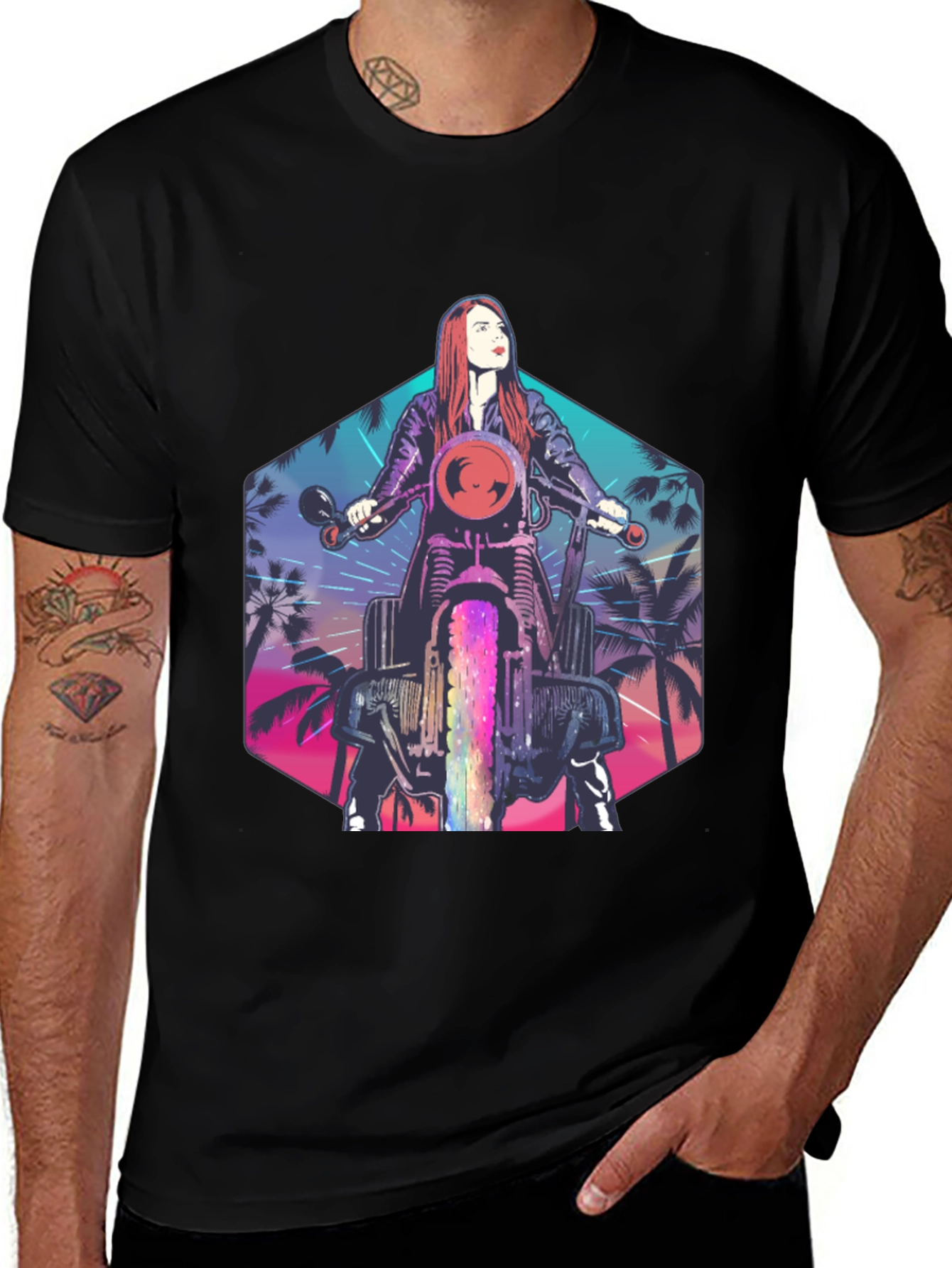 Variant 29 of Retro Motorcycle Rider T-Shirt