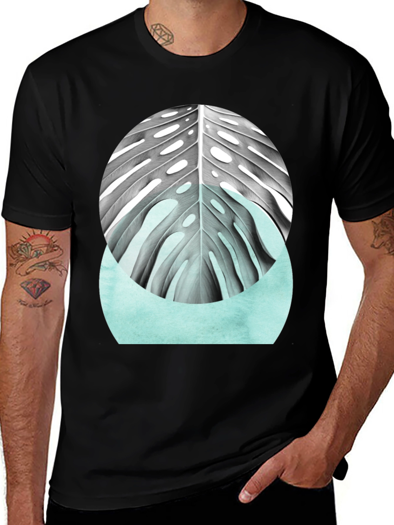 Modern Monstera Leaf Graphic Tee