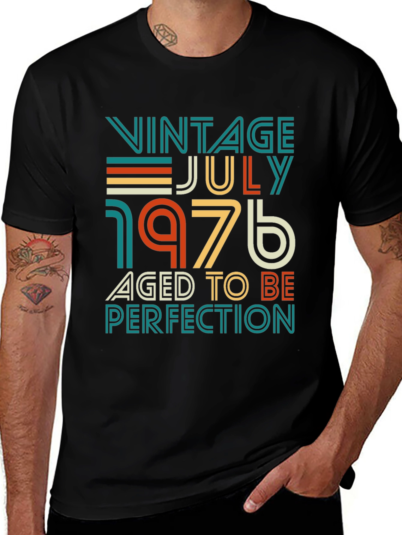 Variant 25 of Vintage July 1976 Aged to Perfection T-Shirt