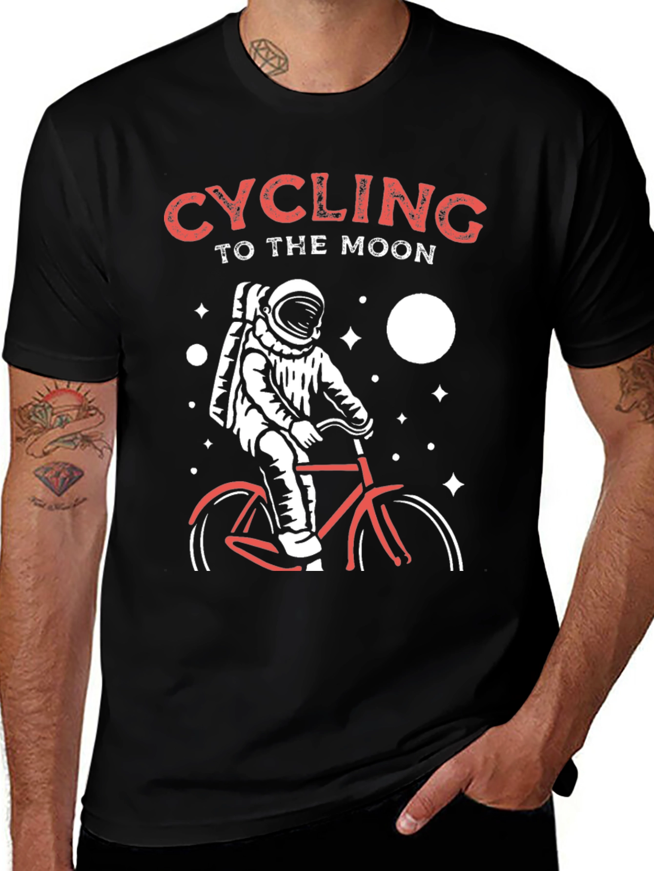 Variant 19 of Cycling to the Moon Graphic Tee