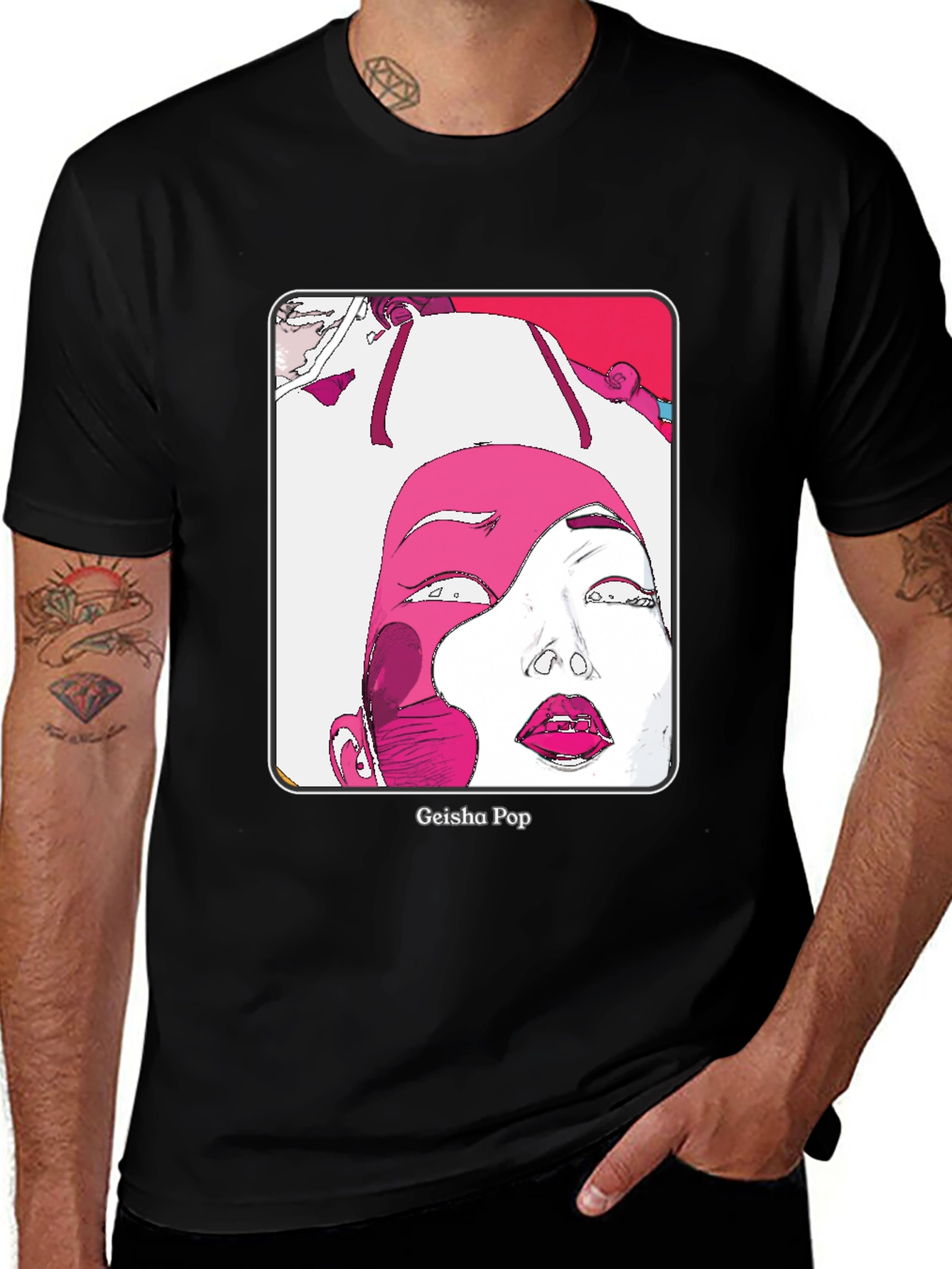 Variant 24 of Geisha Pop Art Black T-Shirt