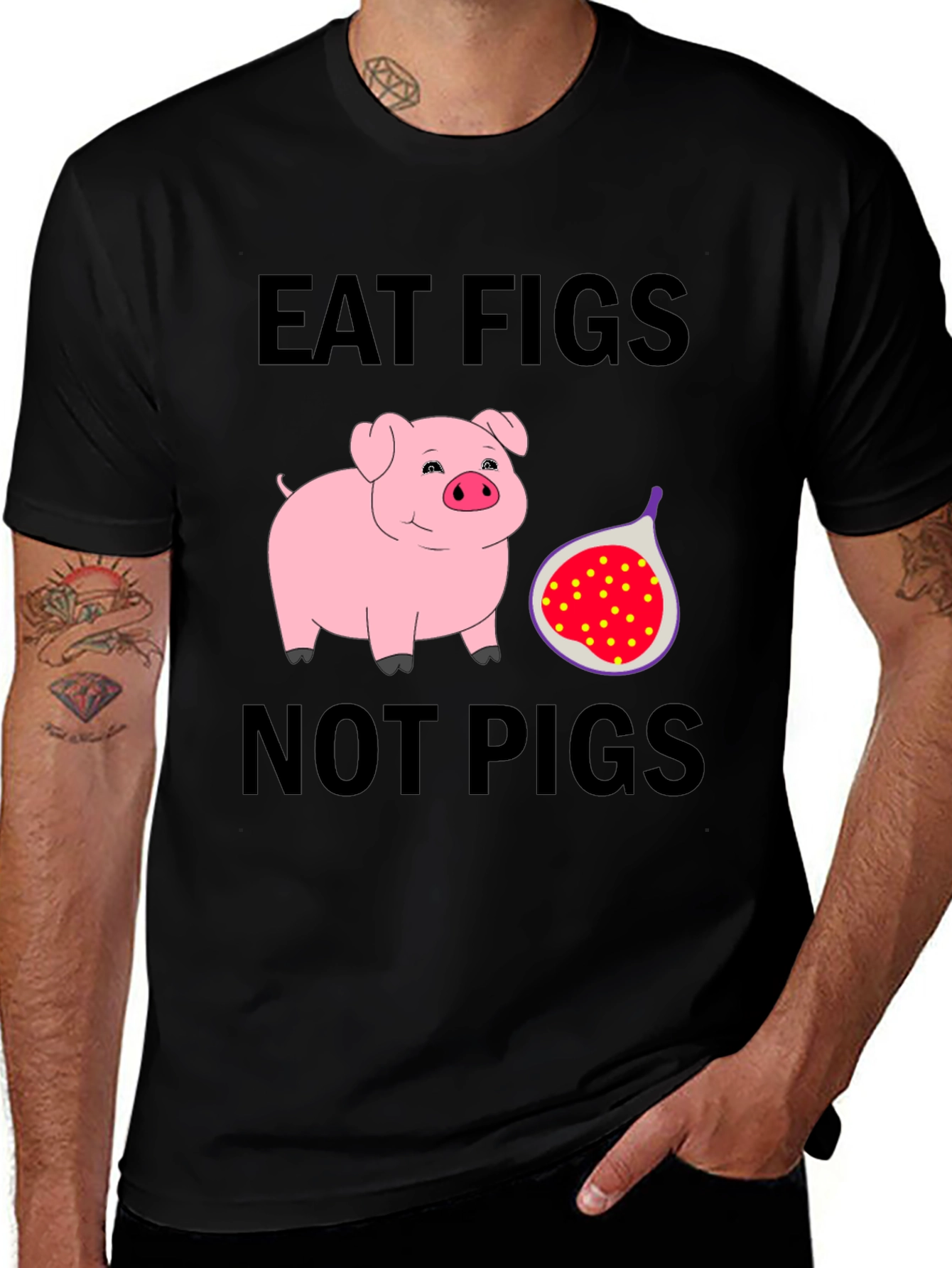 Variant 20 of Eat Figs Not Pigs Graphic T-Shirt