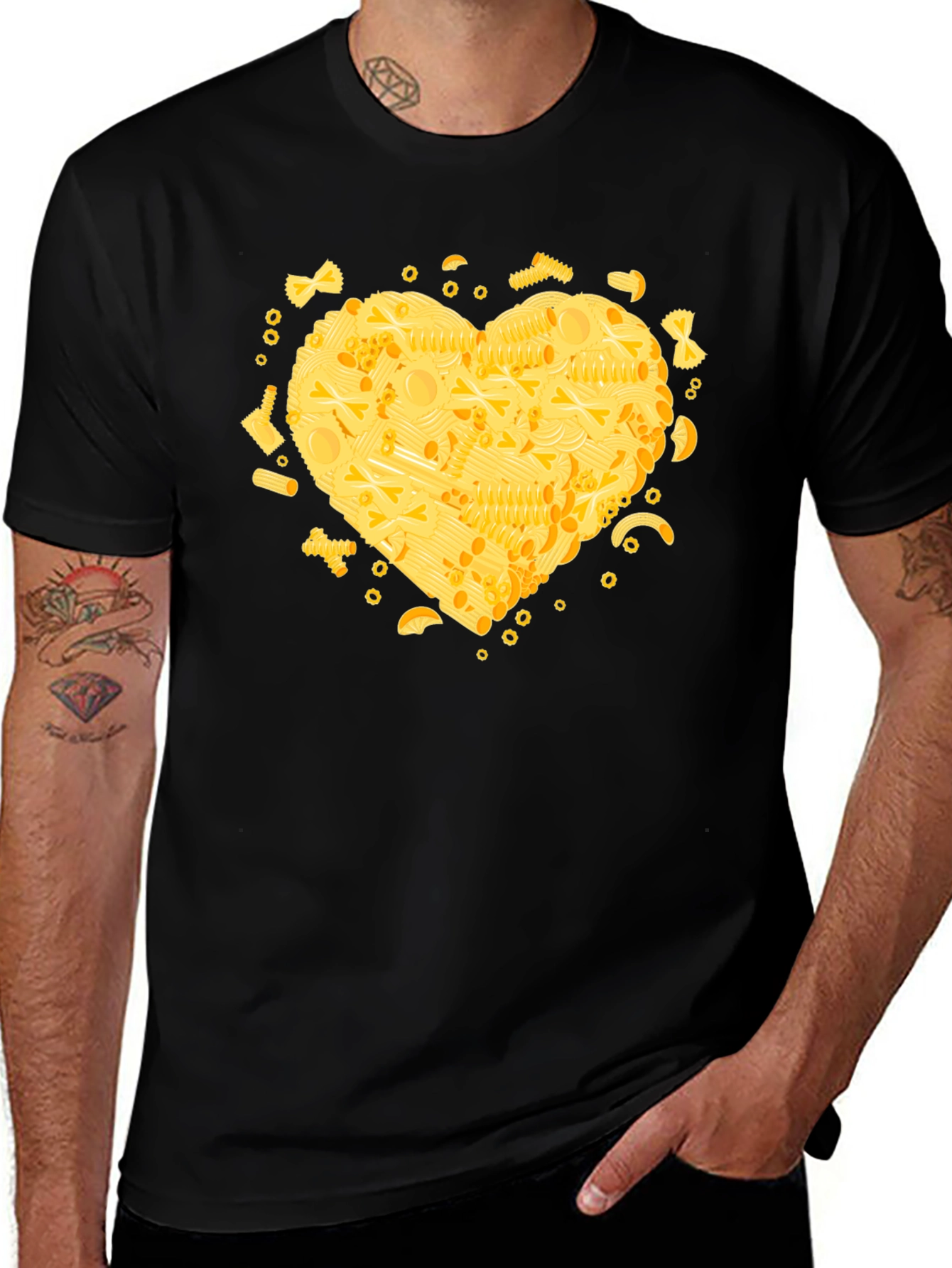 Variant 28 of Pasta Heart T-Shirt - Foodie Love Graphic Tee