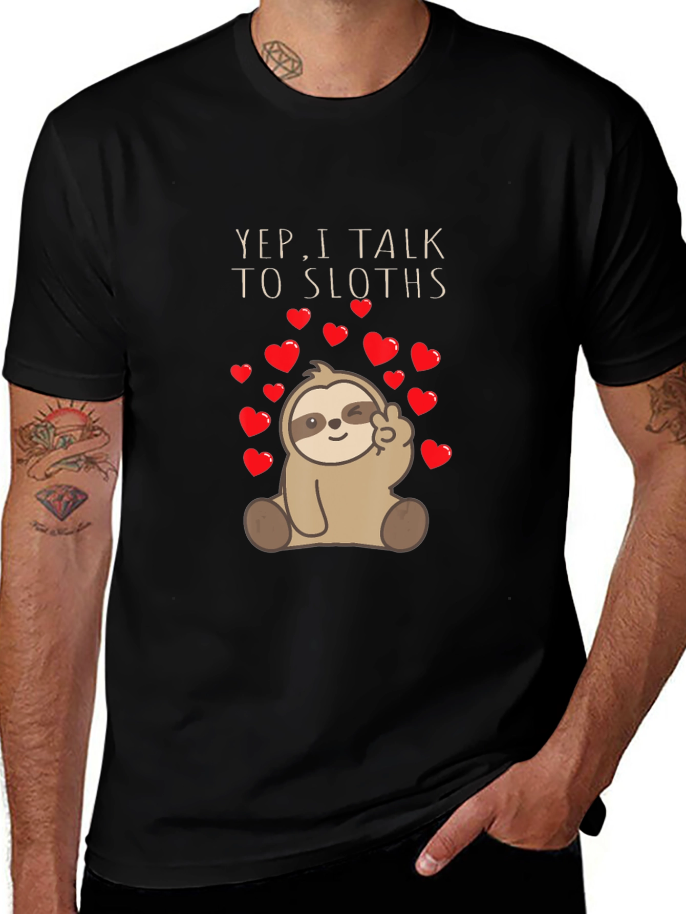 Variant 2 of Yep I Talk To Sloths Graphic Tee