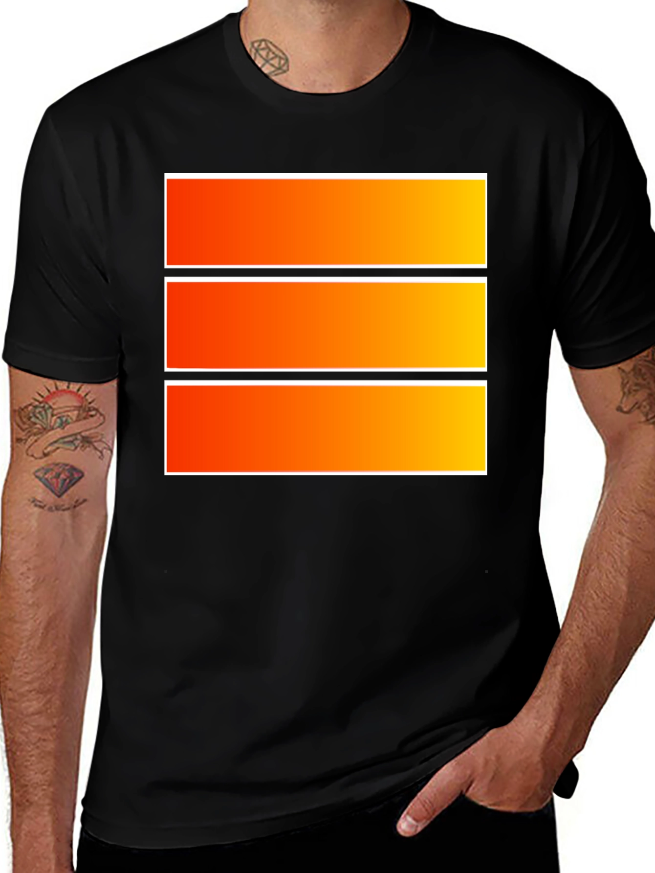 Variant 20 of Bold Orange Stripe Graphic Tee - Modern Style