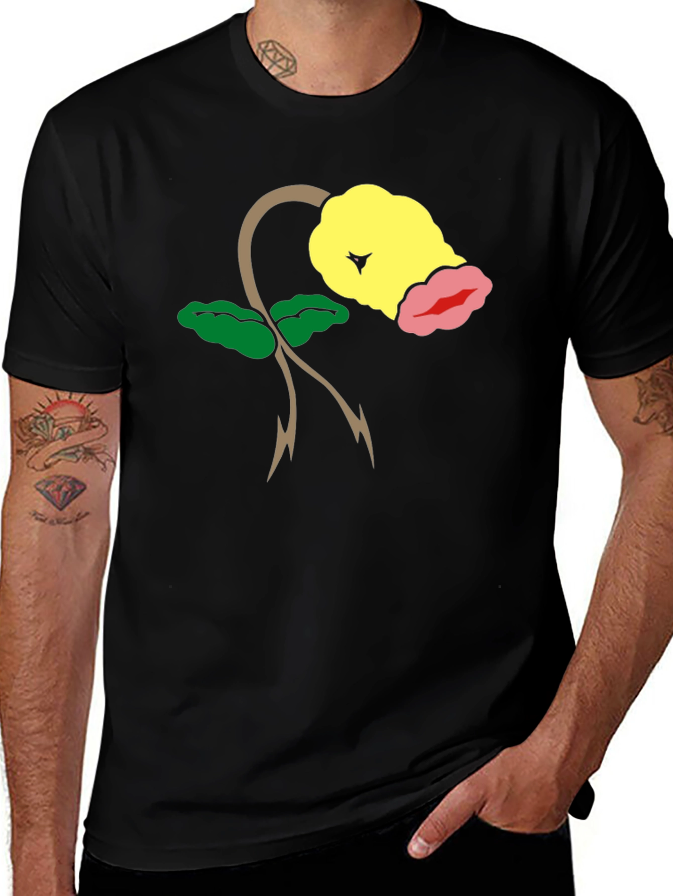 Bellsprout Pokemon Black T-Shirt