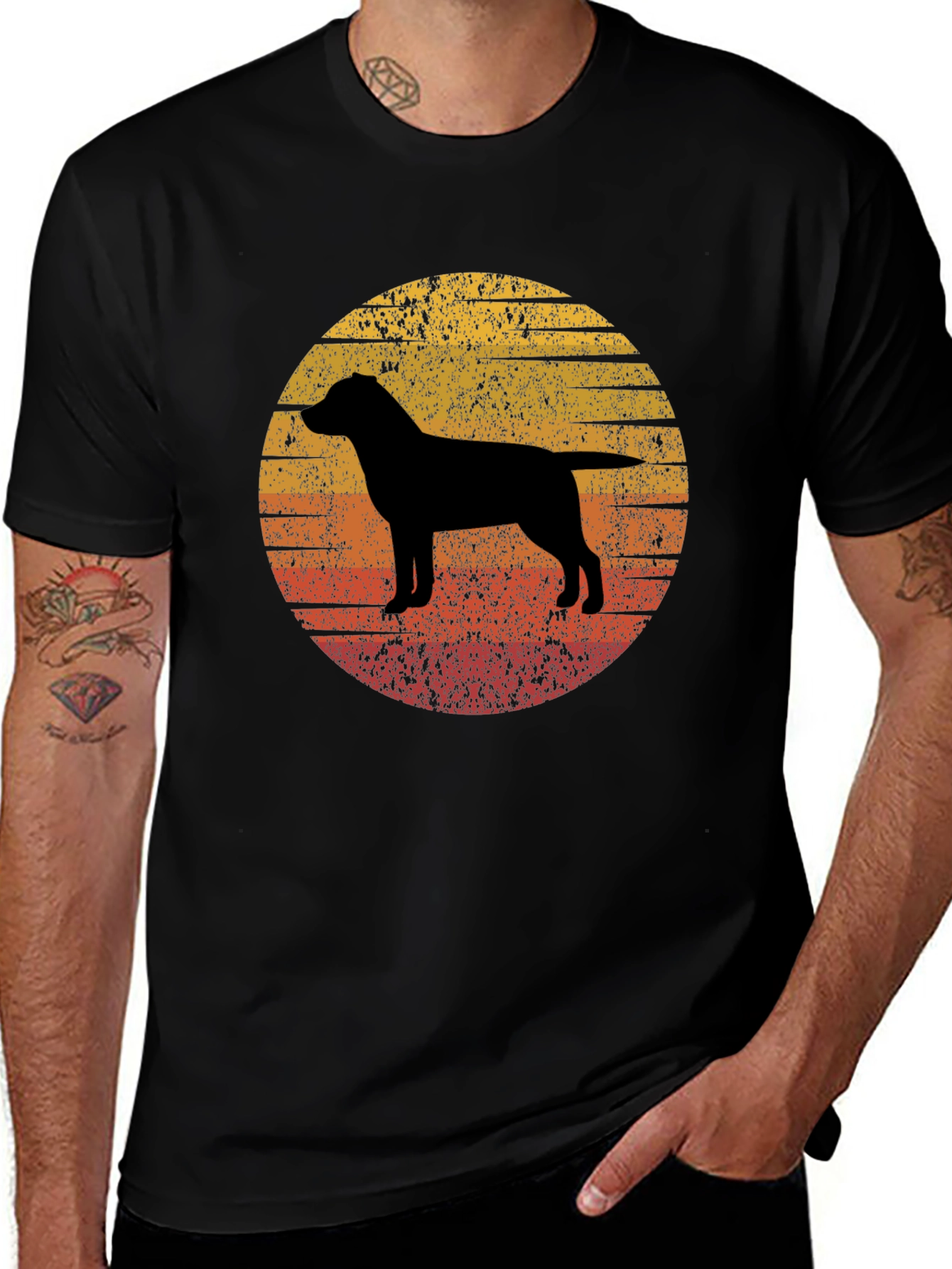 Variant 24 of Retro Dog Silhouette T-Shirt - Unisex Black Tee