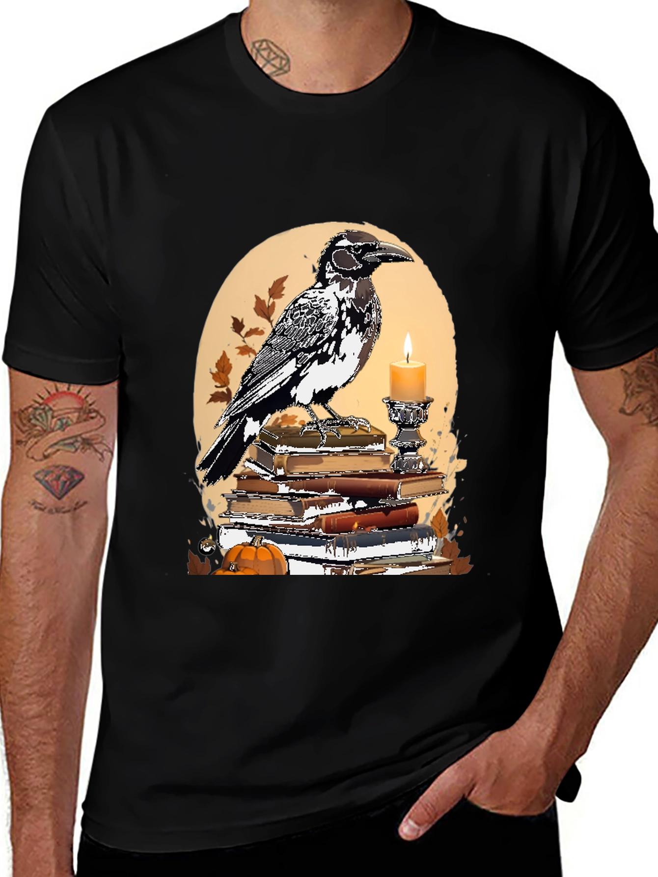 Variant 12 of Raven and Books Graphic Tee