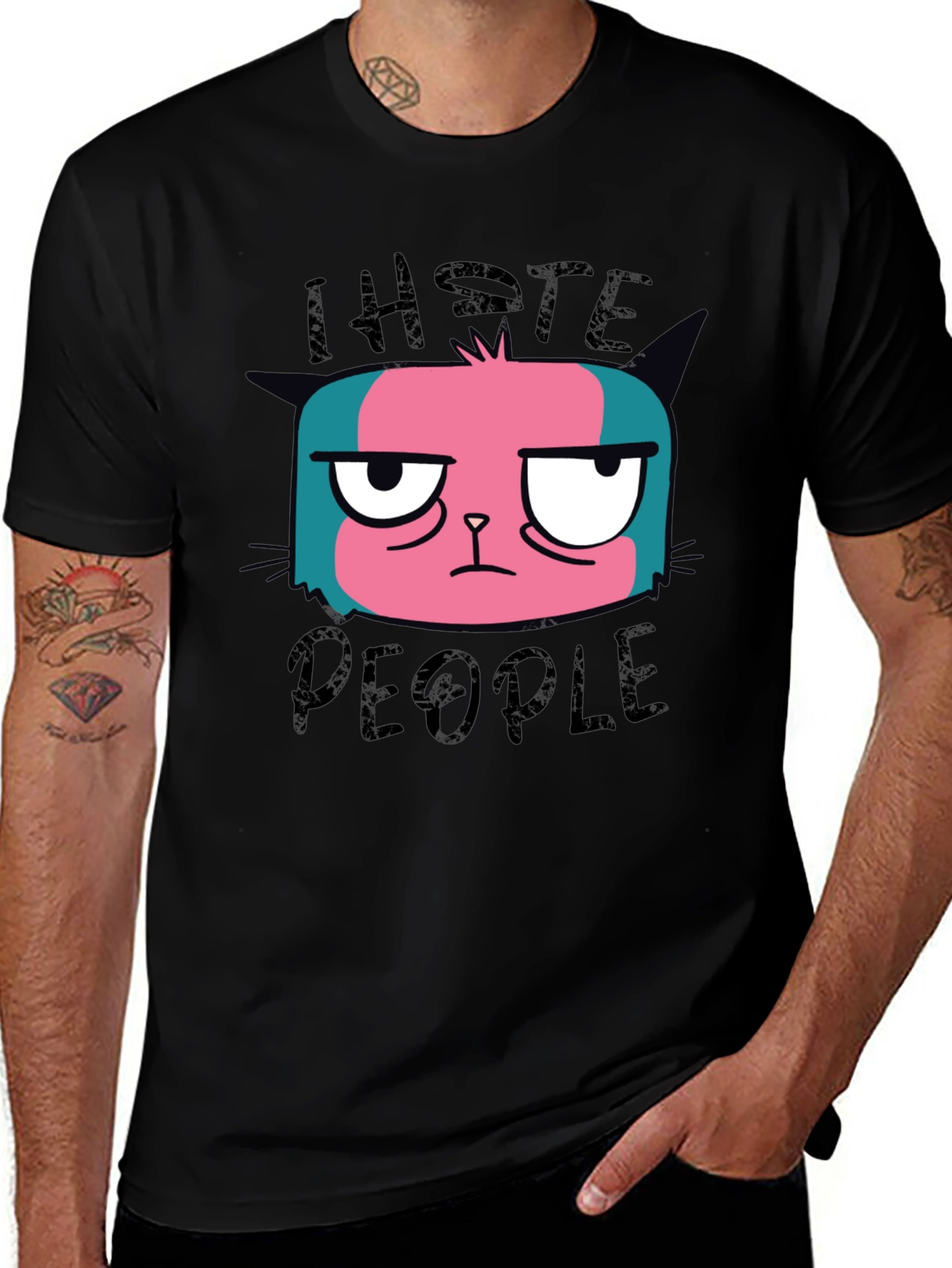 Variant 11 of I Hate People Cat Graphic T-Shirt
