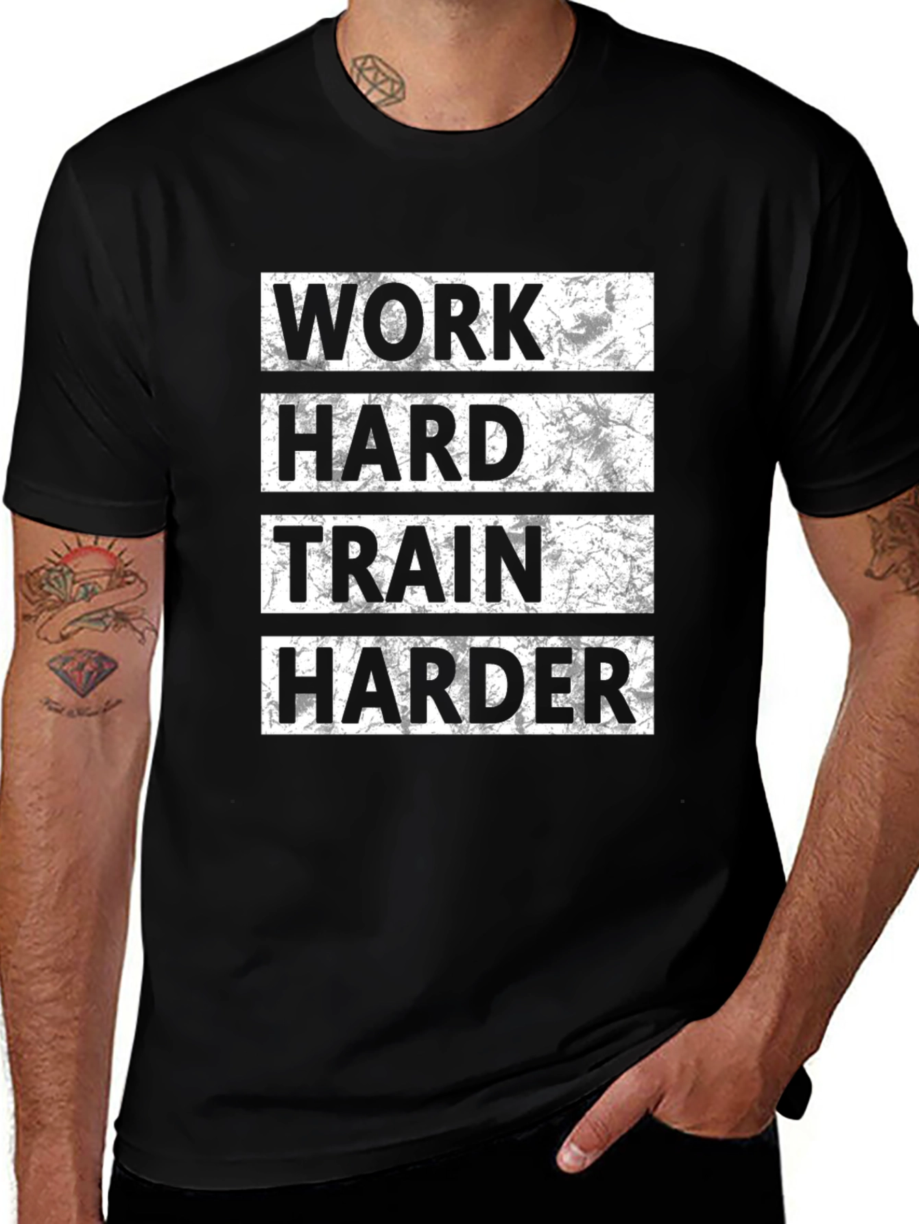 Variant 30 of Work Hard Train Harder Graphic Tee