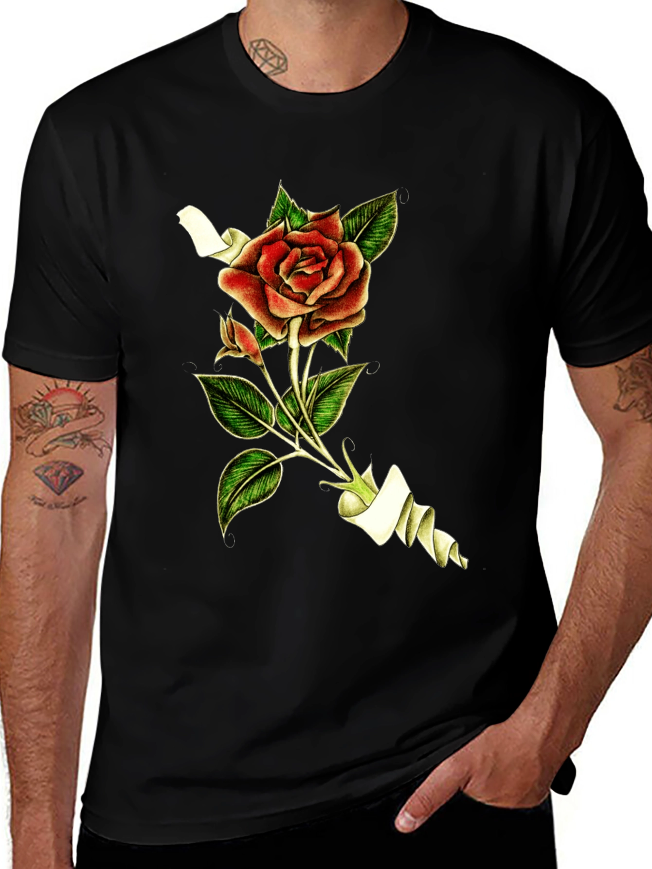 Variant 14 of Rose Graphic Tee - Stylish Floral Design T-Shirt