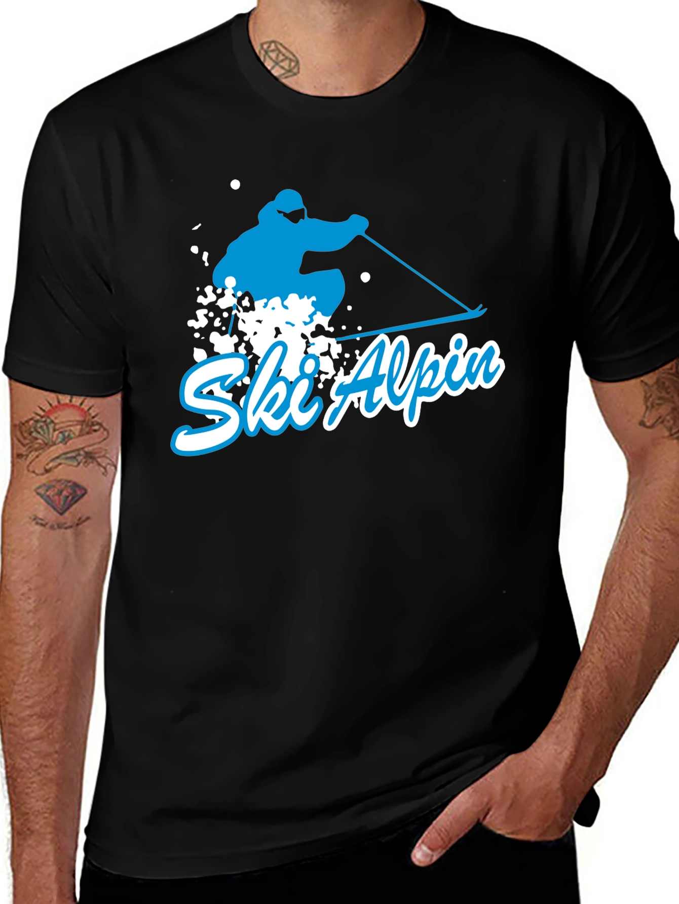 Variant 18 of Ski Alpin Graphic T-Shirt - Black