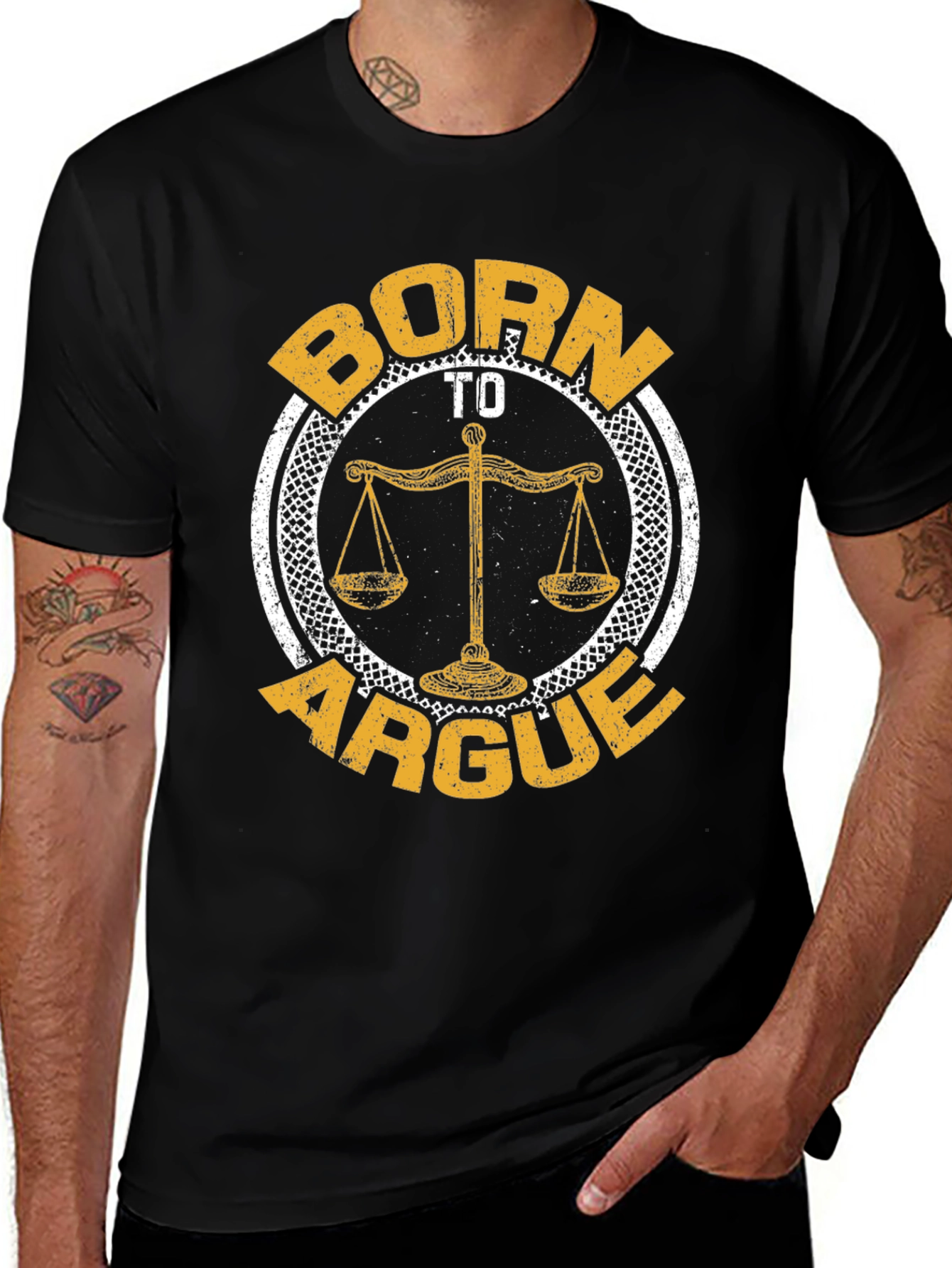 Born to Argue T-Shirt - Scales of Justice Graphic Tee