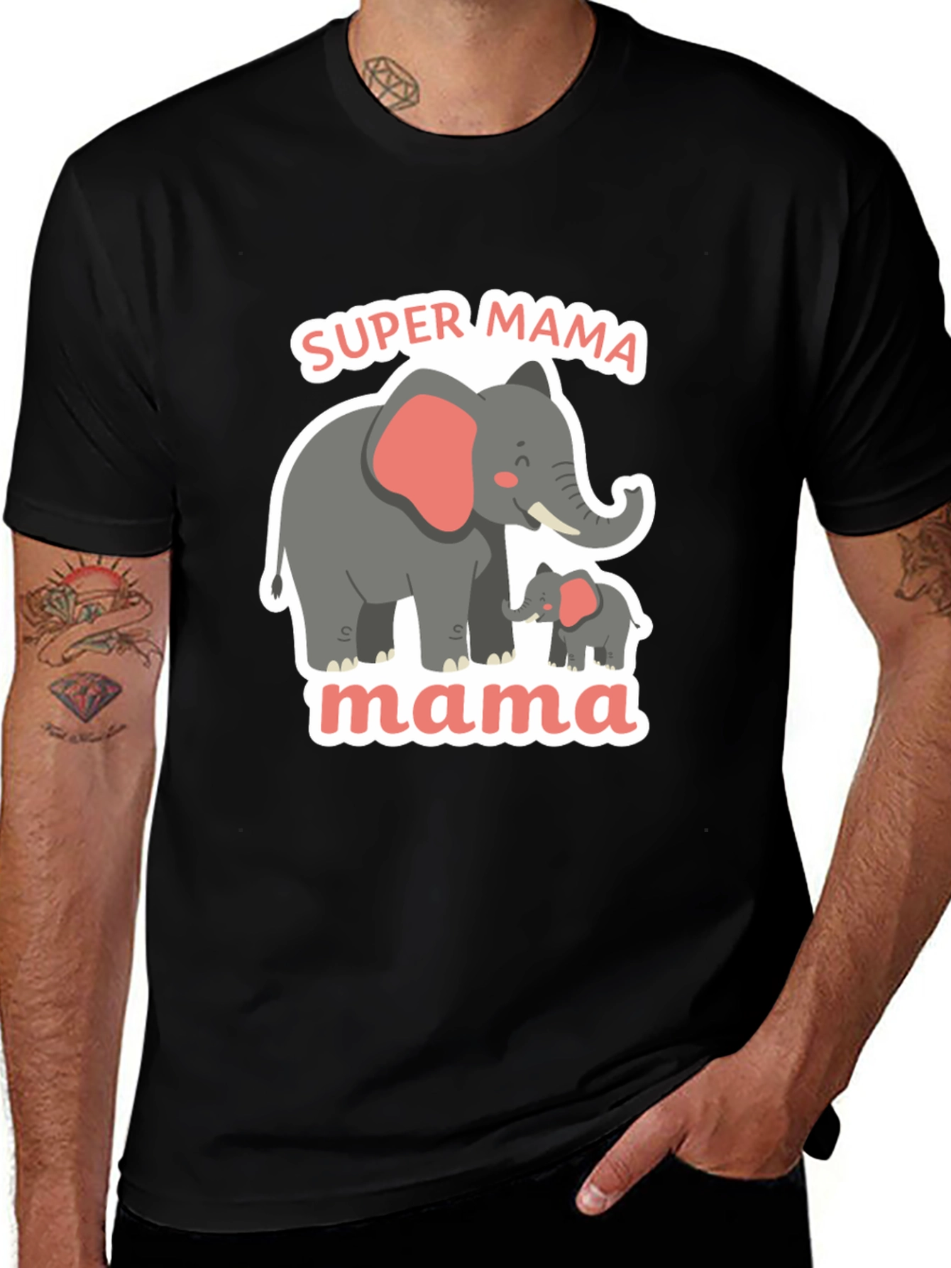 Variant 9 of Super Mama Elephant T-Shirt - Cute Mother's Day Gift