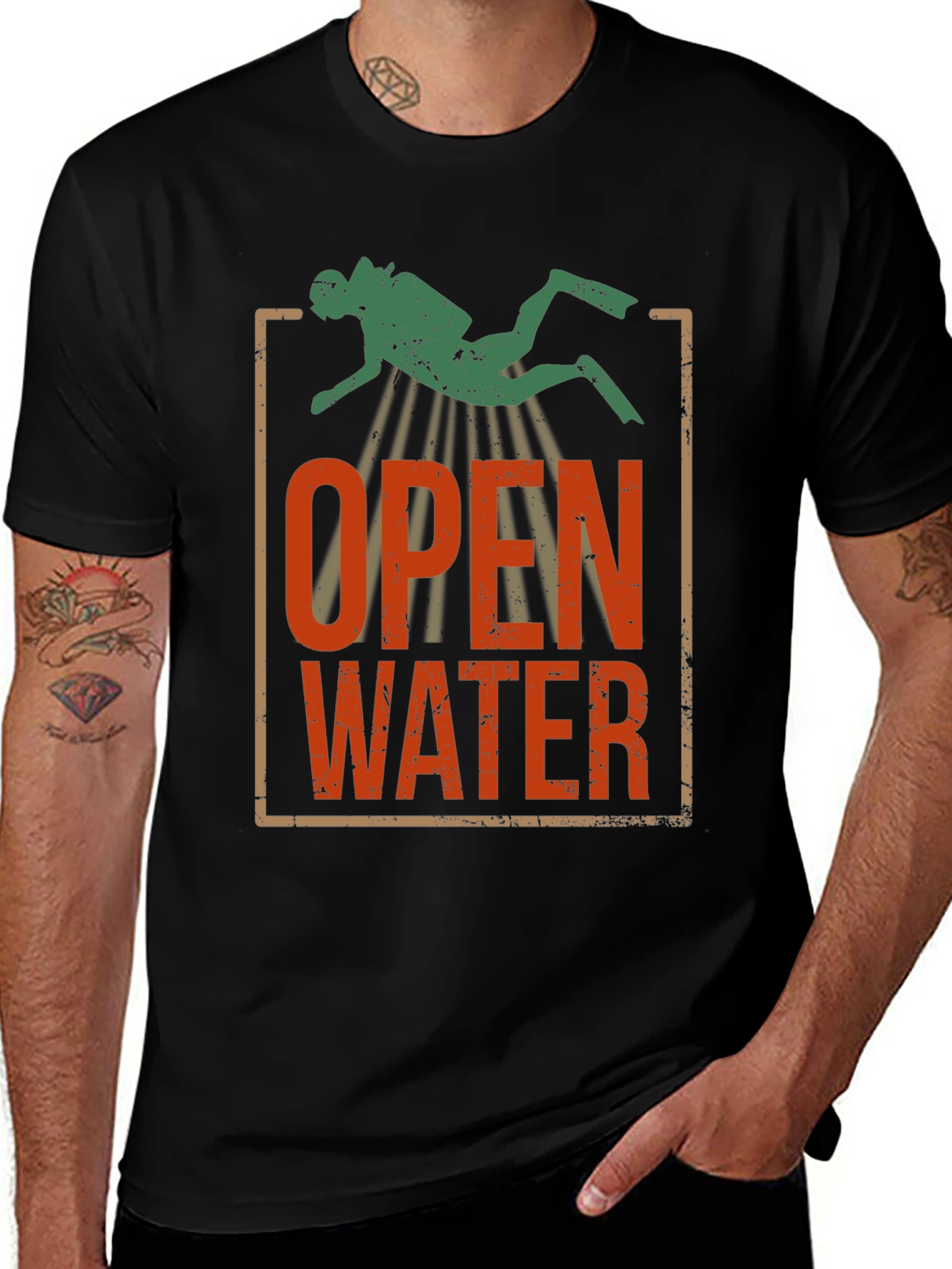 Variant 8 of Open Water Scuba Diving T-Shirt - Diver Design