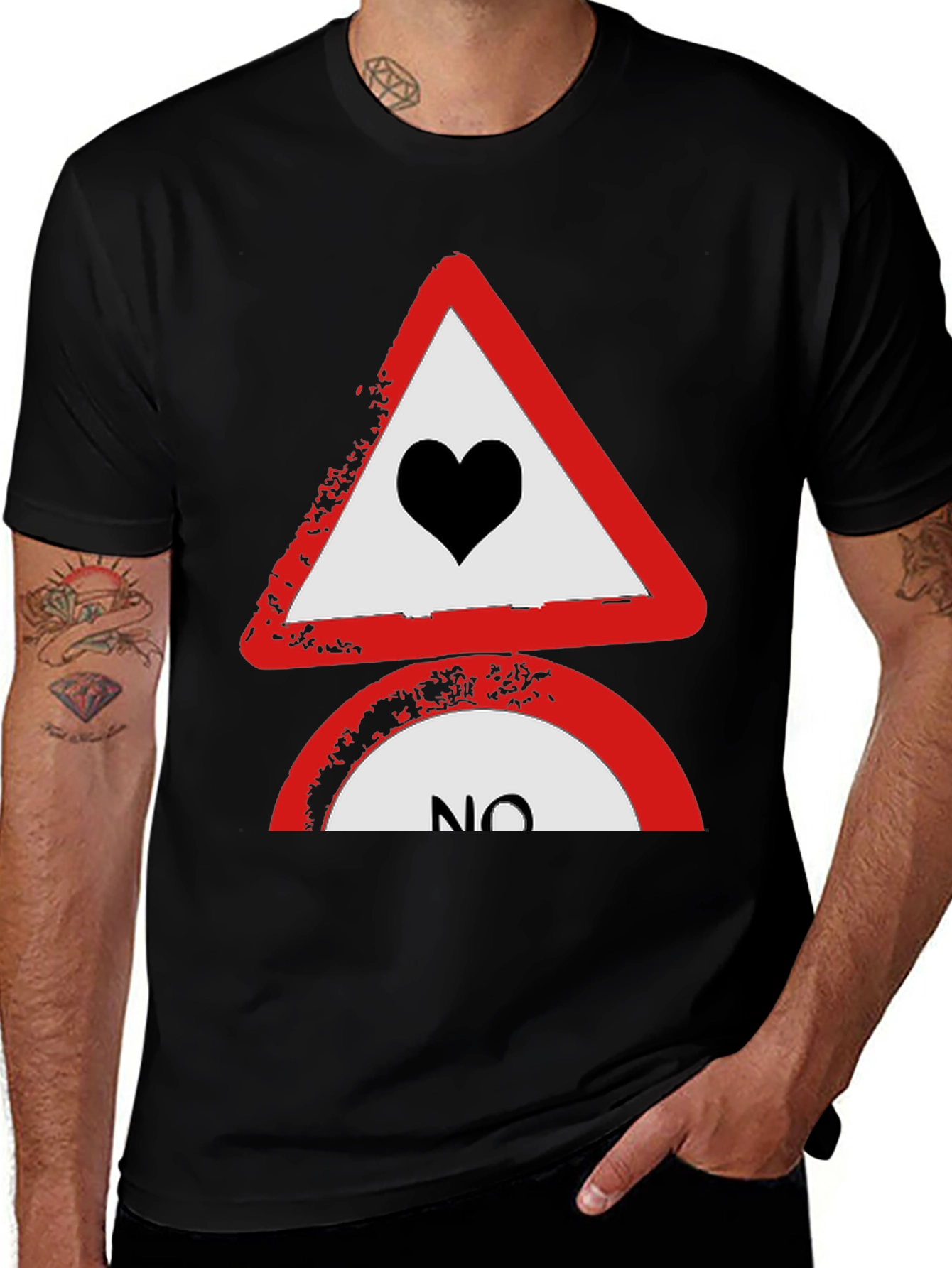 No Love Tee: Heartbreak Alert T-Shirt