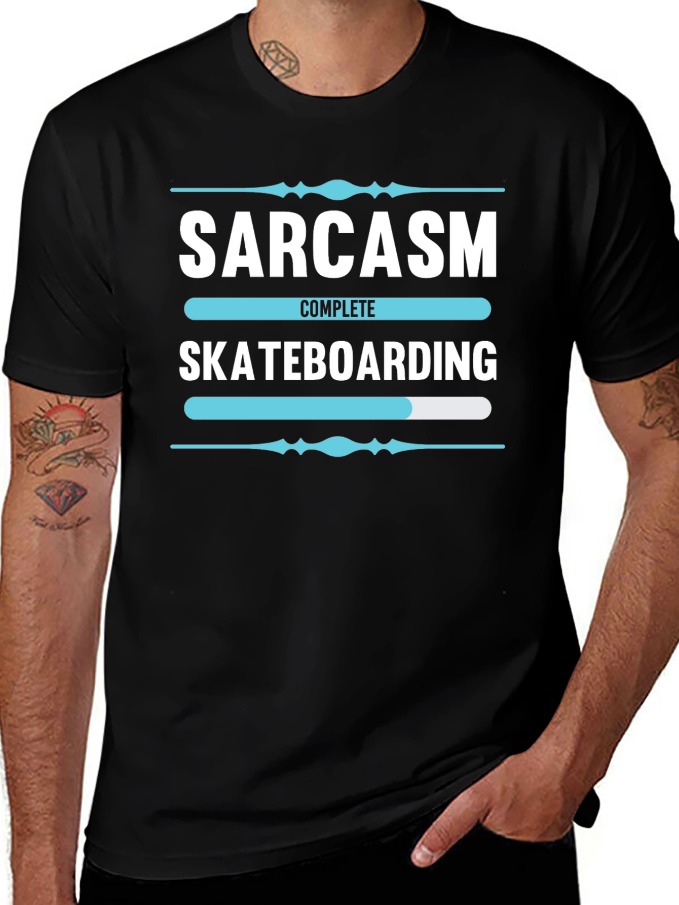 Variant 19 of Sarcasm Skateboarding Black T-Shirt