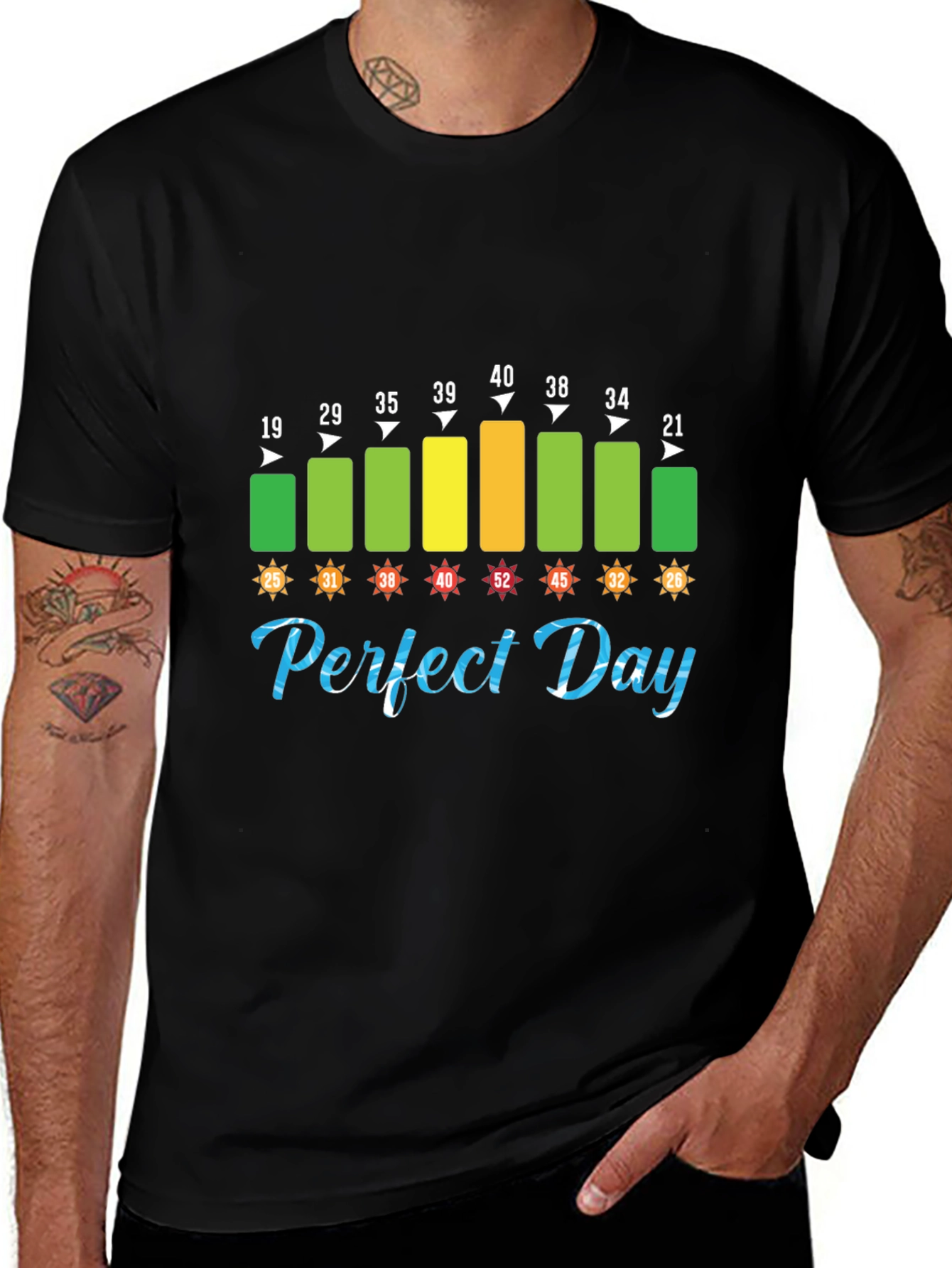 Black Perfect Day Temperature T-Shirt main image