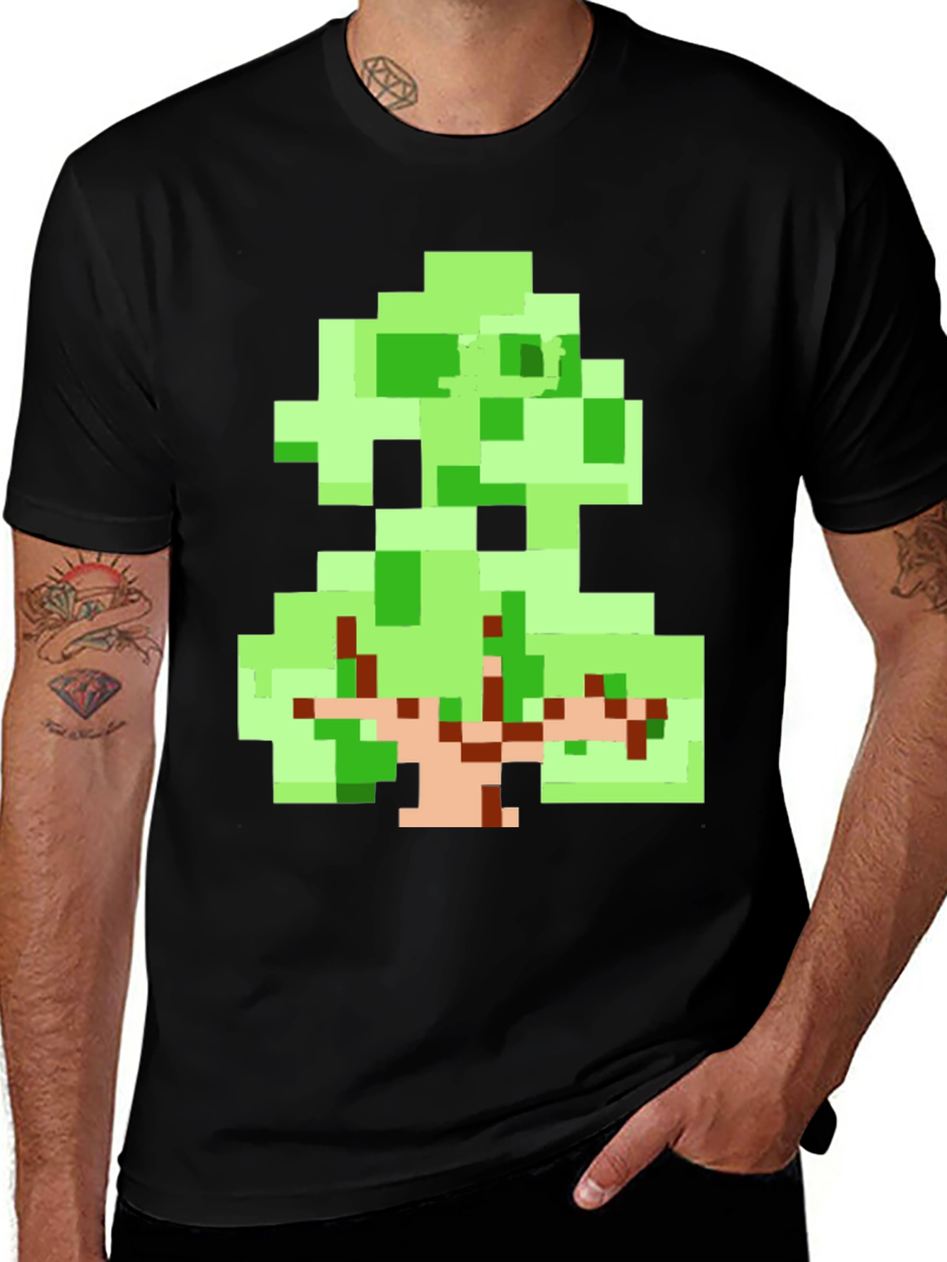 Variant 24 of Pixel Art Tree Graphic Tee - Retro Style
