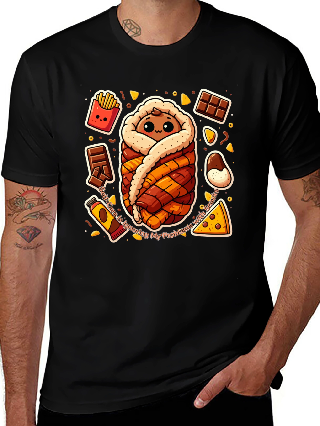 Variant 6 of Snack Wrap T-Shirt Funny Graphic Tee
