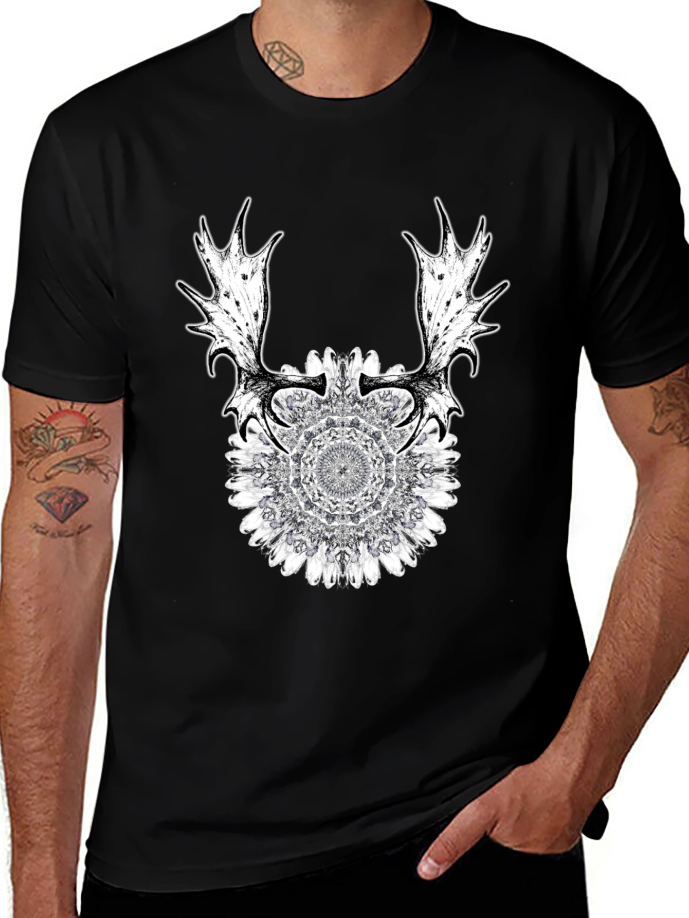Nature Mandala Antler Graphic Tee