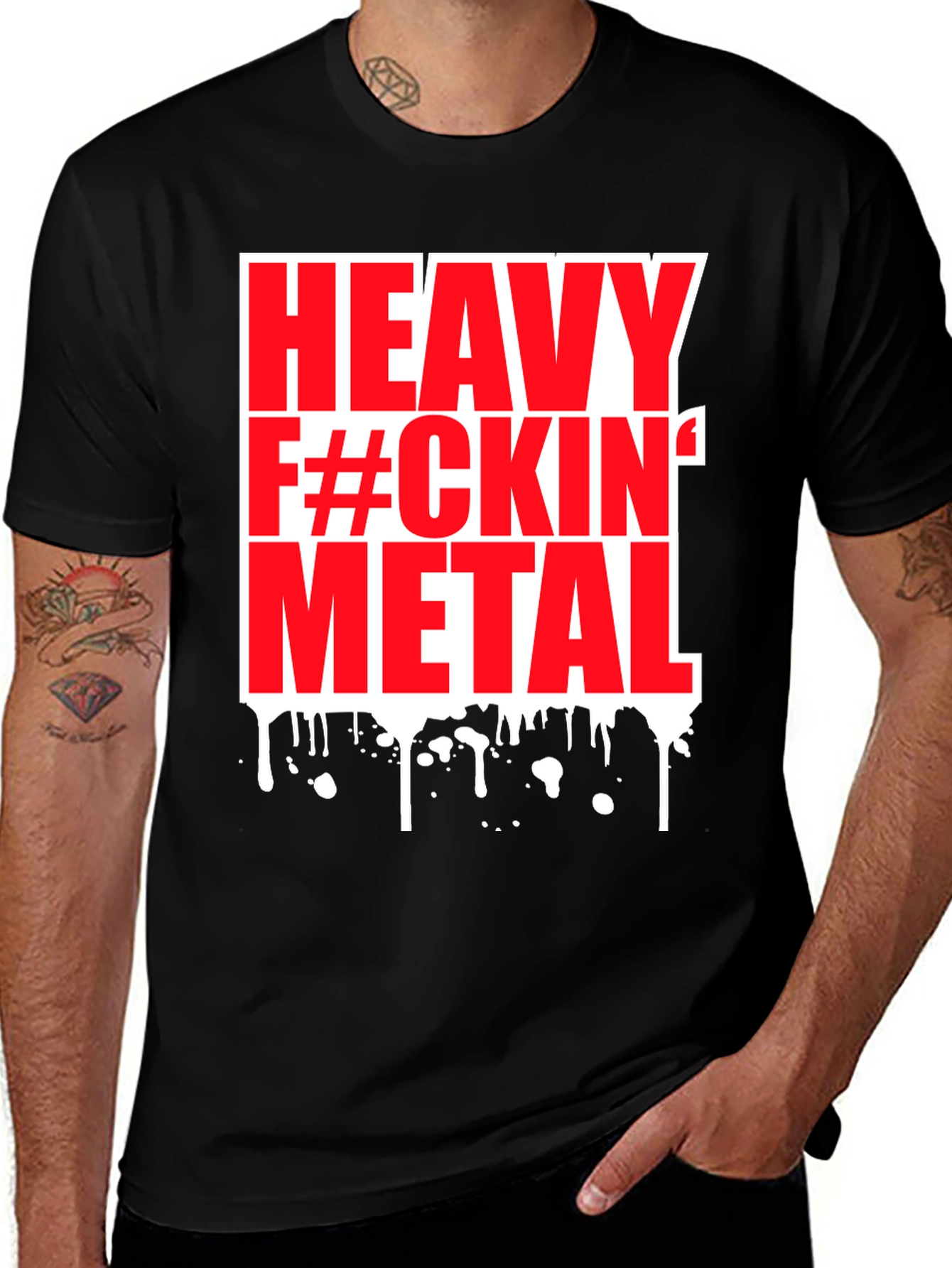 Variant 6 of Heavy Metal Graphic Tee - Black Cotton T-Shirt
