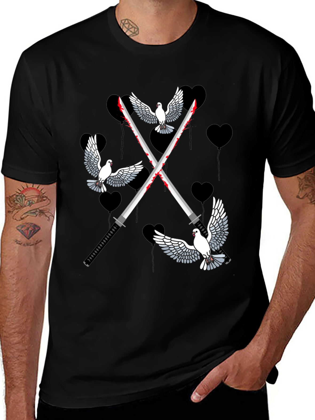Variant 13 of Doves & Swords Graphic T-Shirt