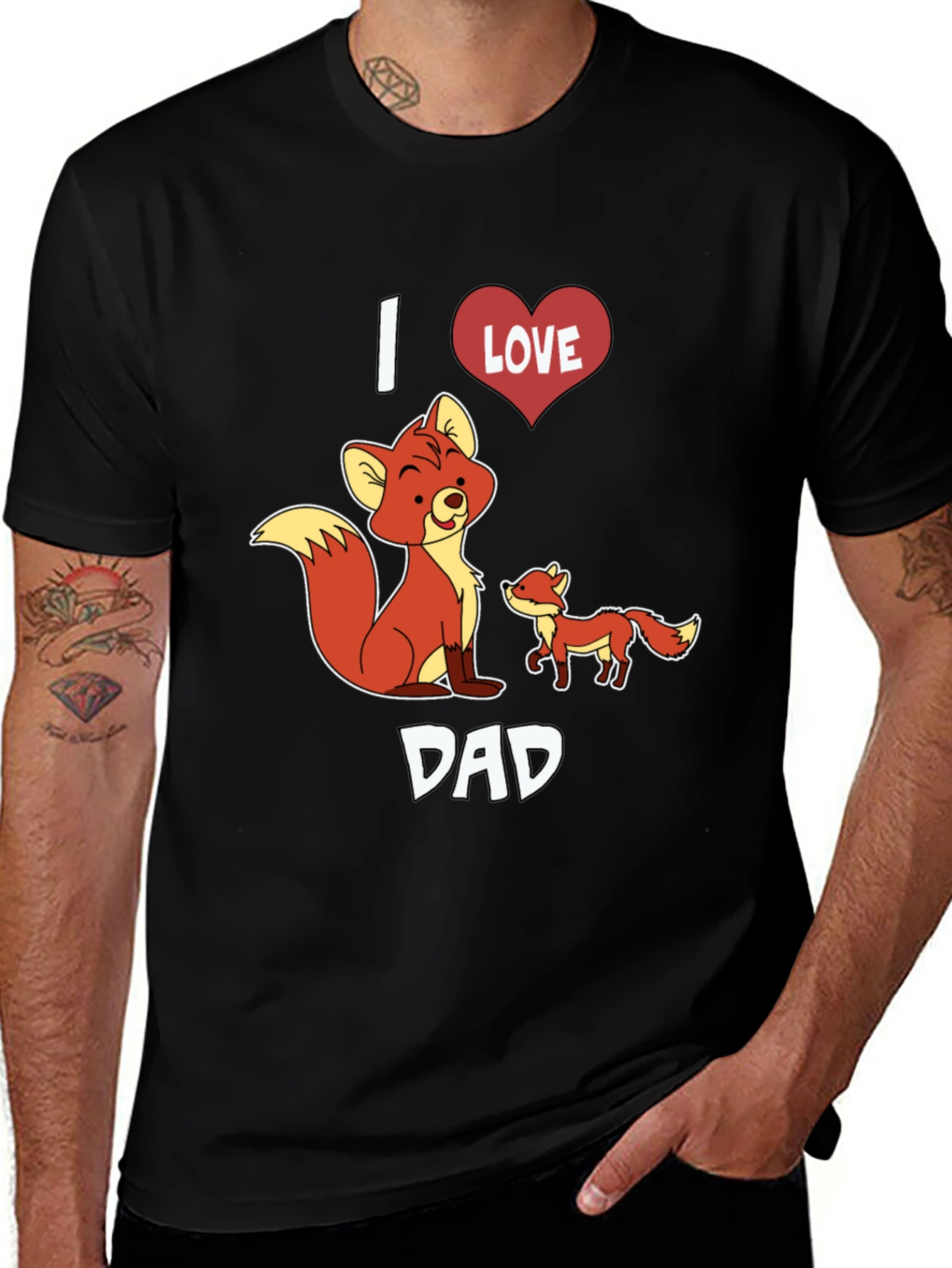 Variant 29 of I Love Dad Fox T-Shirt - Men's Graphic Tee