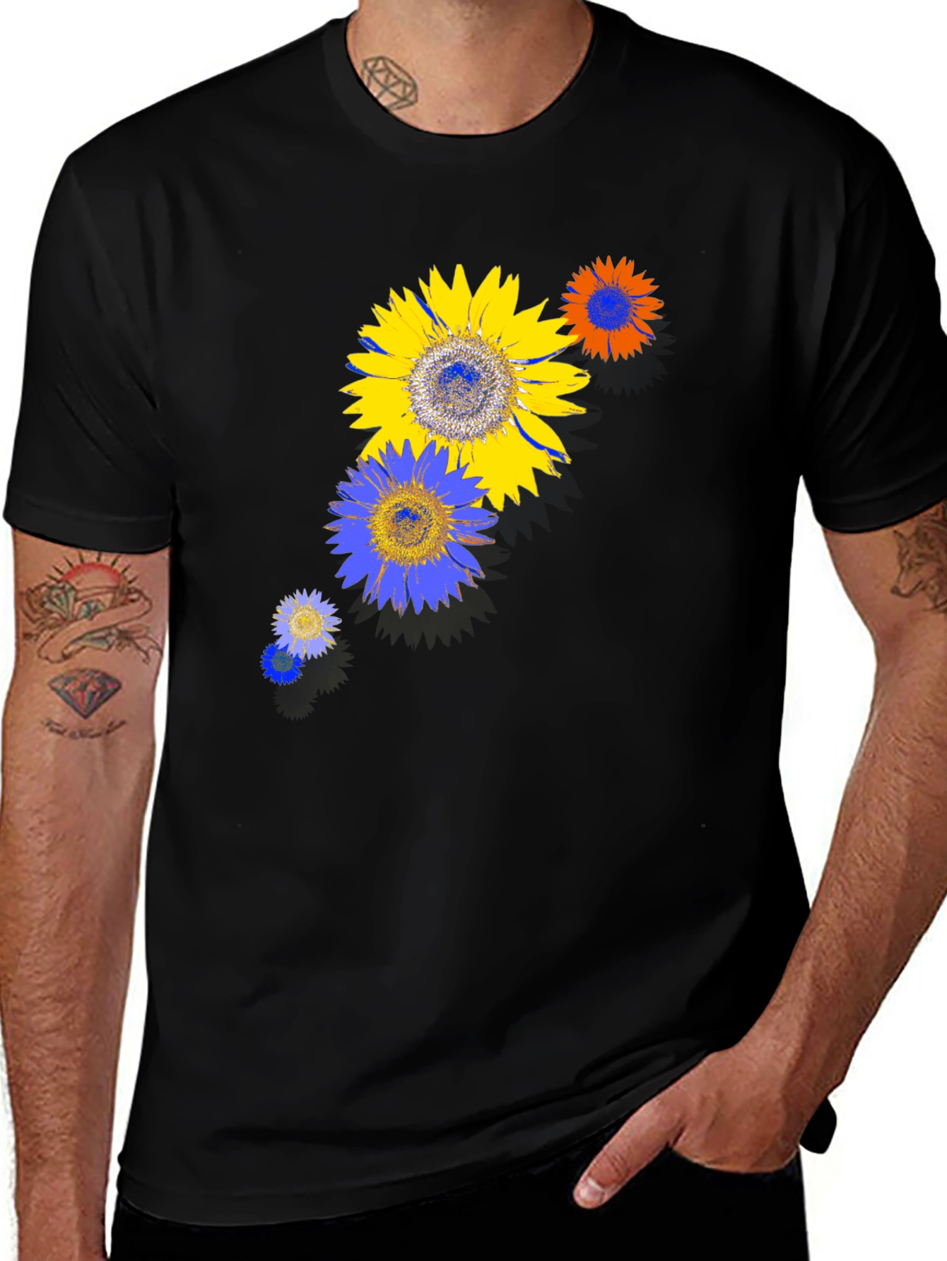 Variant 22 of Sunflower Graphic Print Black T-Shirt
