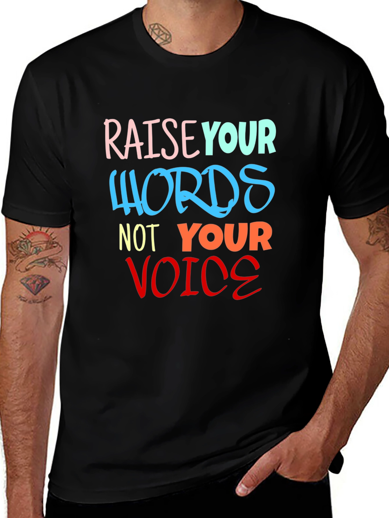 Variant 10 of Raise Your Words T-Shirt - Black