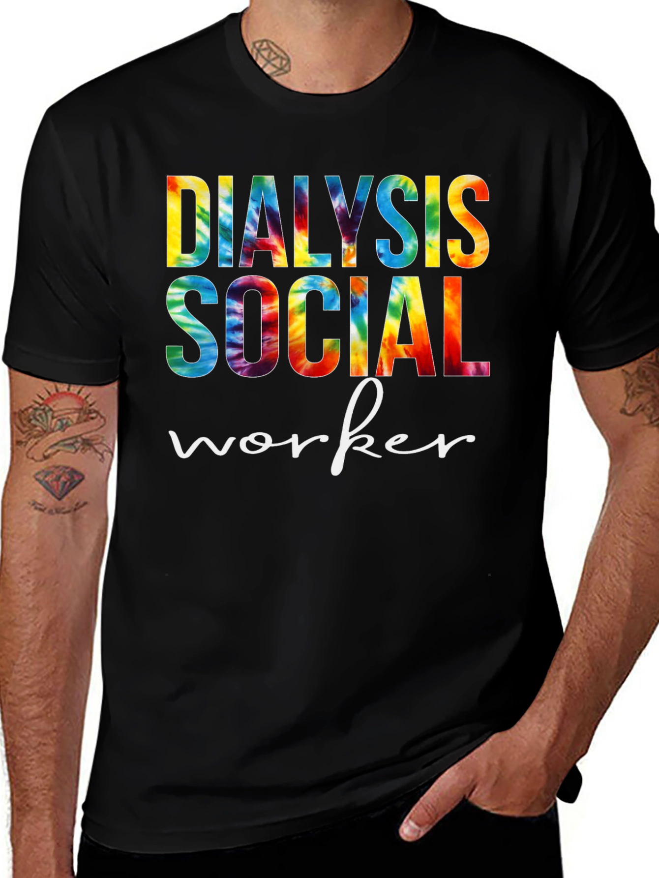 Variant 9 of Dialysis Social Worker Tie Dye Graphic Tee