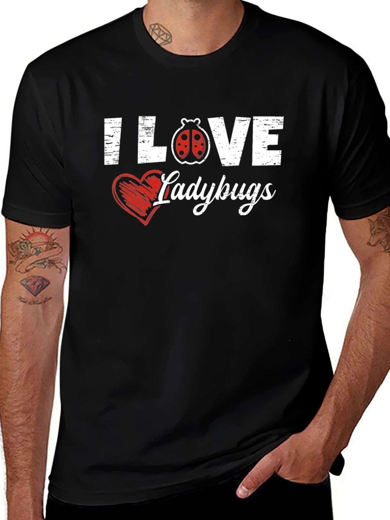 Variant 13 of I Love Ladybugs Black T-Shirt