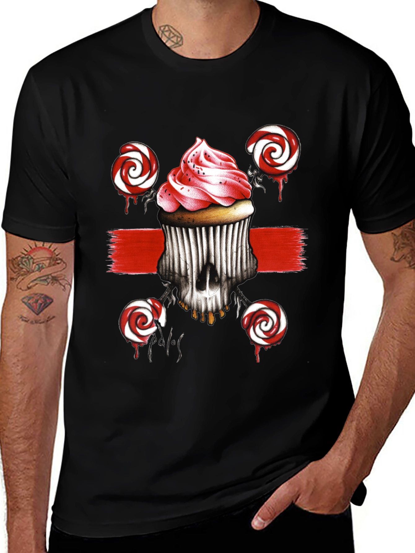 Variant 27 of Cupcake Skull Lollipop Graphic Tee