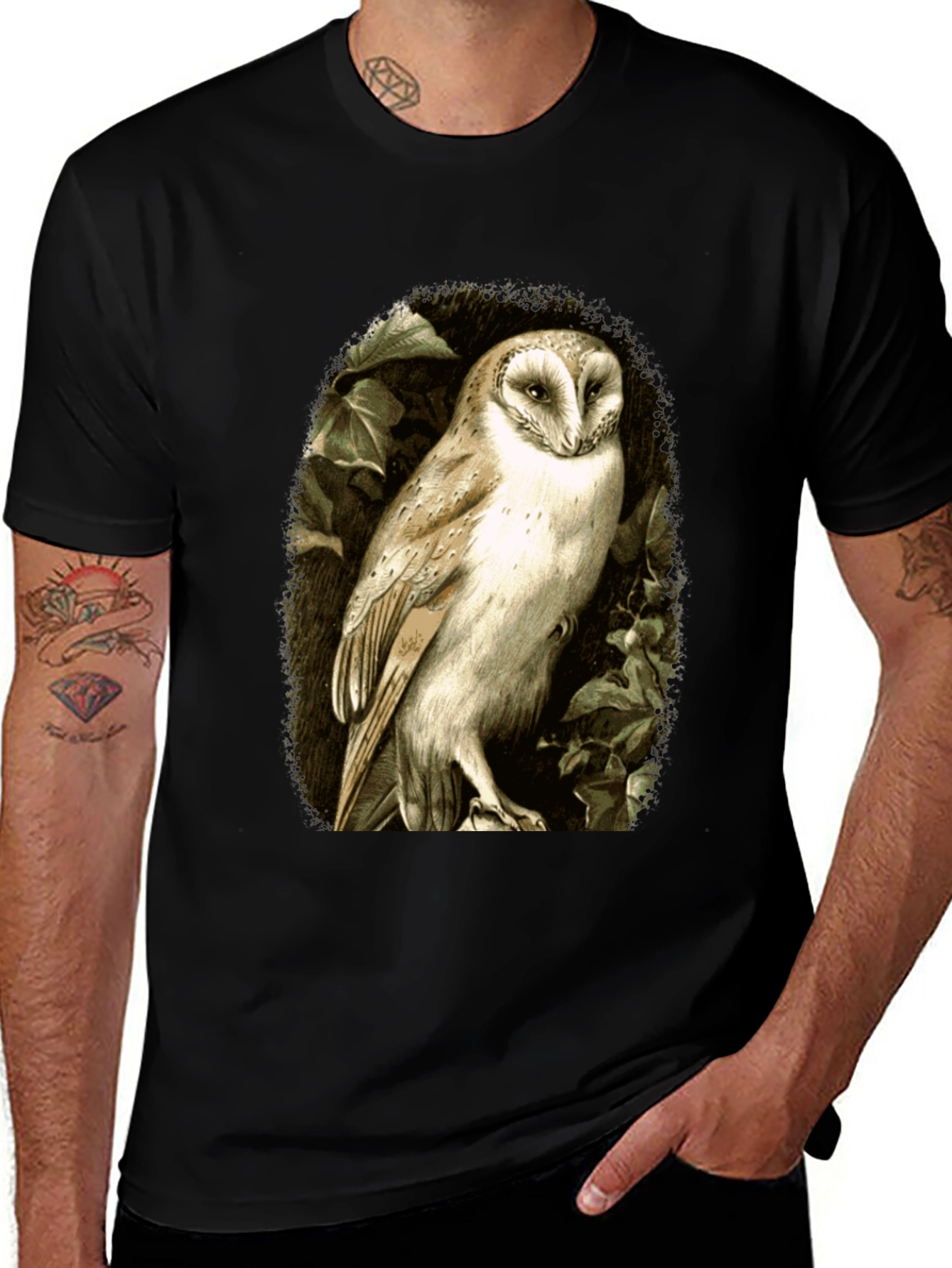 Variant 27 of Owl Graphic Print Tee - Nature Lover's T-Shirt