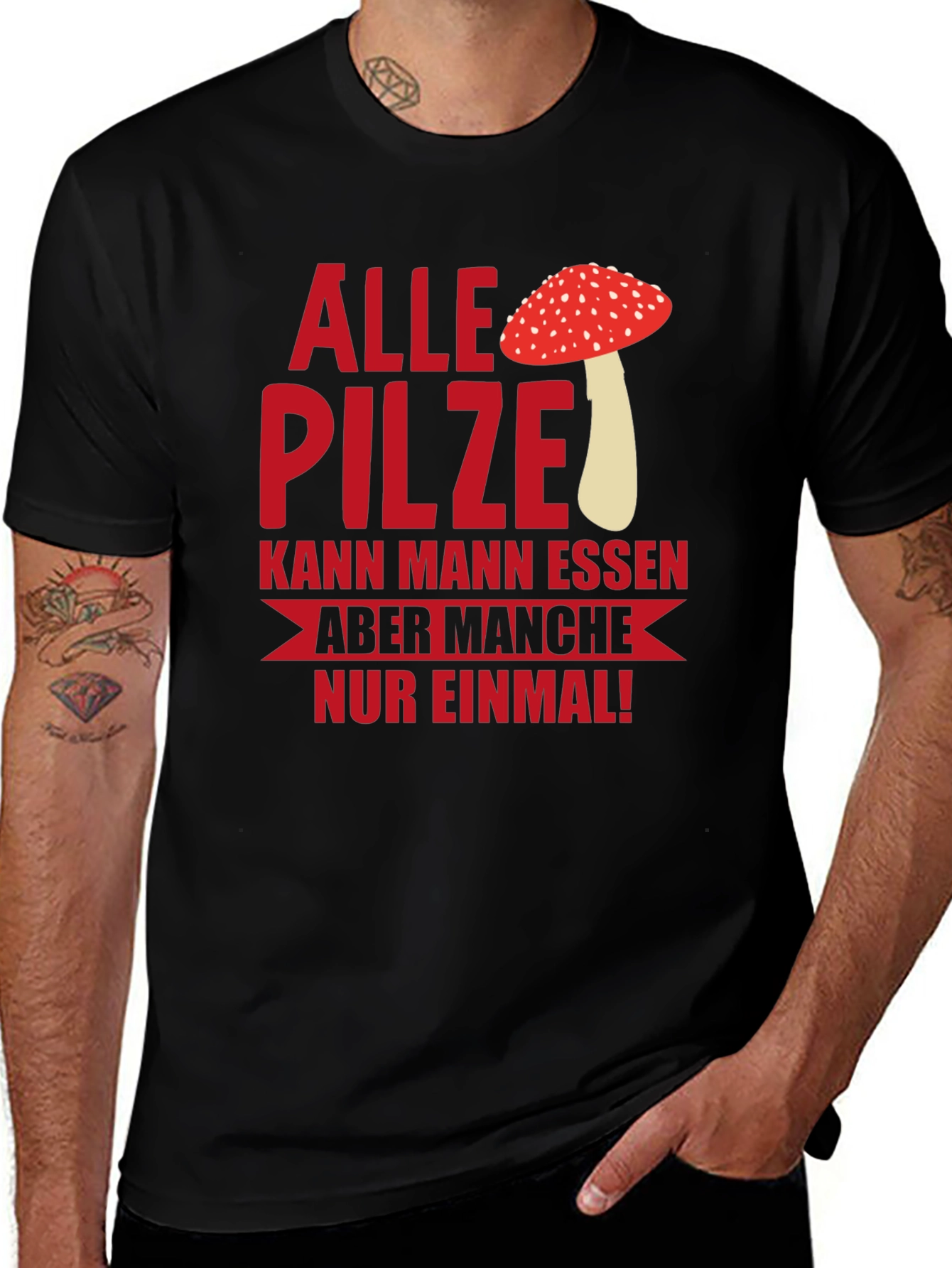 Variant 5 of Humorous Mushroom T-Shirt - "Alle Pilze..."