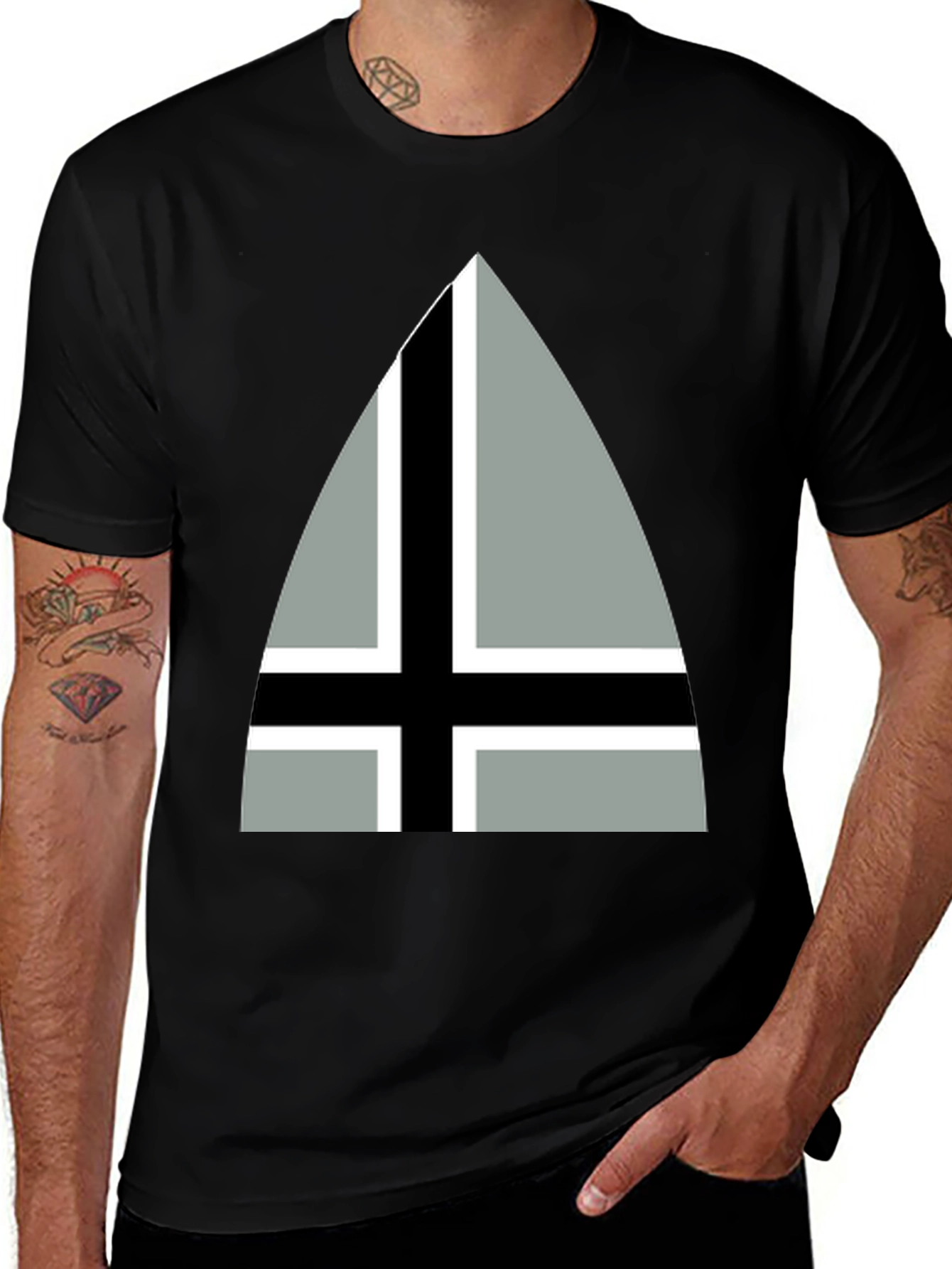Variant 30 of Modern Symbol Graphic Black T-Shirt