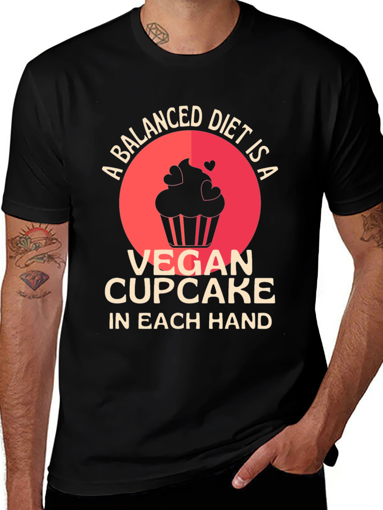 Variant 25 of Vegan Cupcake Balanced Diet T-Shirt